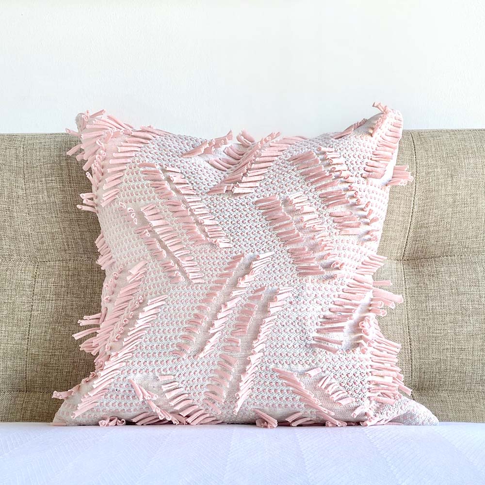 Pink fringe best sale throw pillow