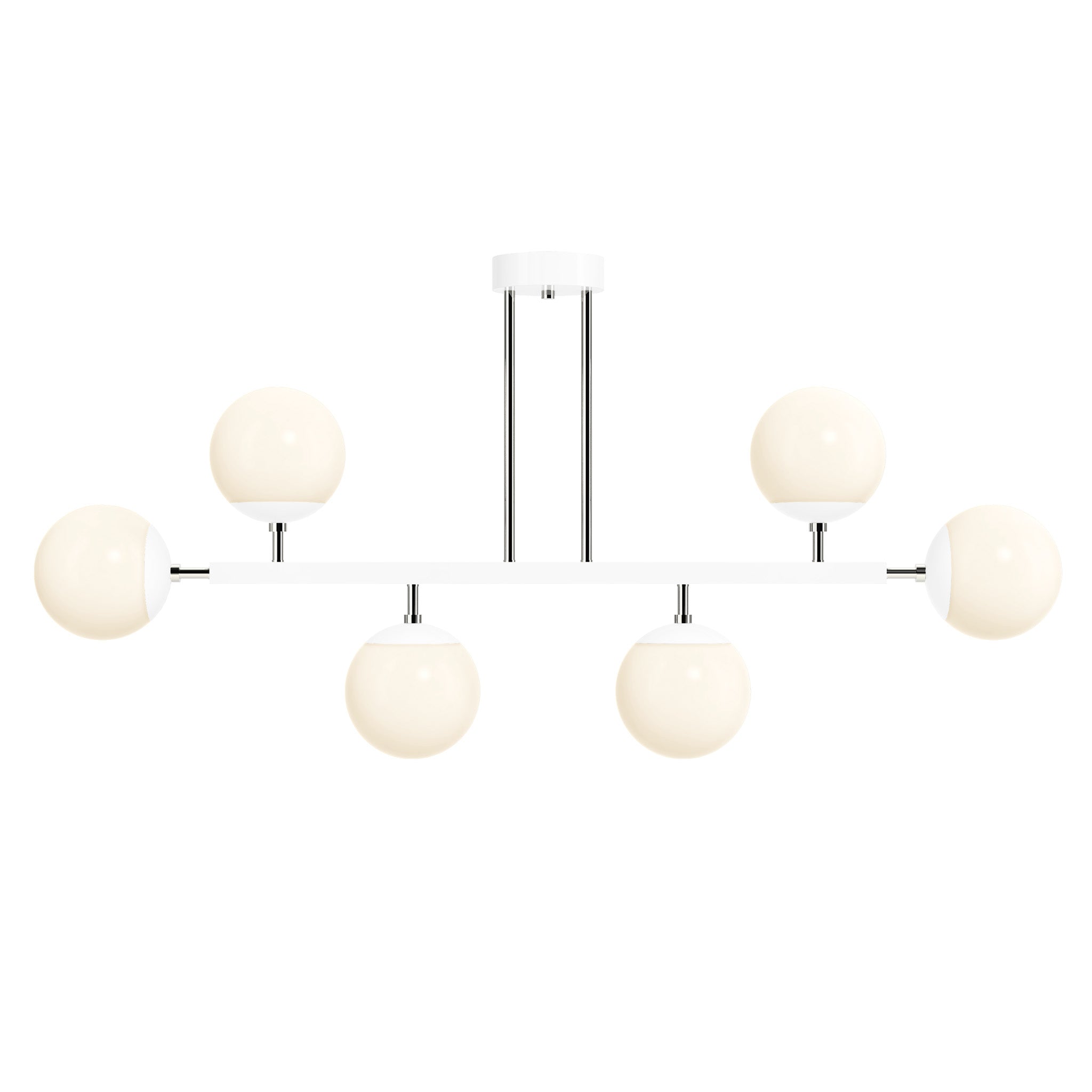 nickel and white Color Axia Globe Chandelier 46" Dutton Brown lighting