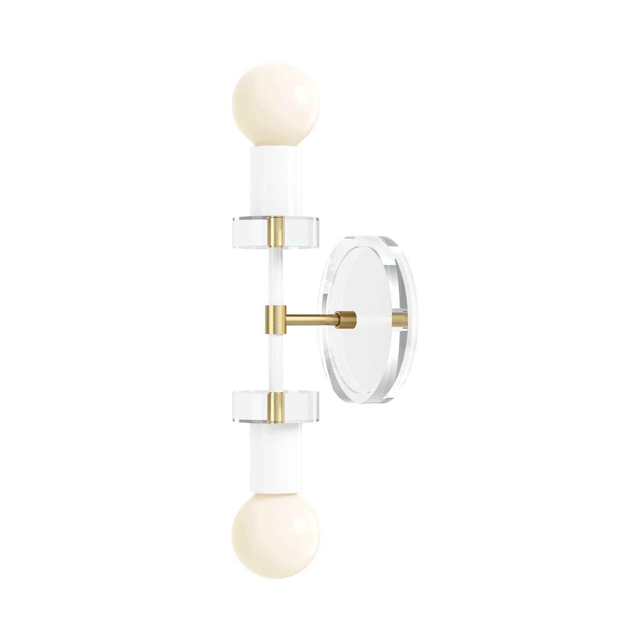 Brass and White Bianca Acrylic Wall Sconce 12" Dutton Brown Lighting