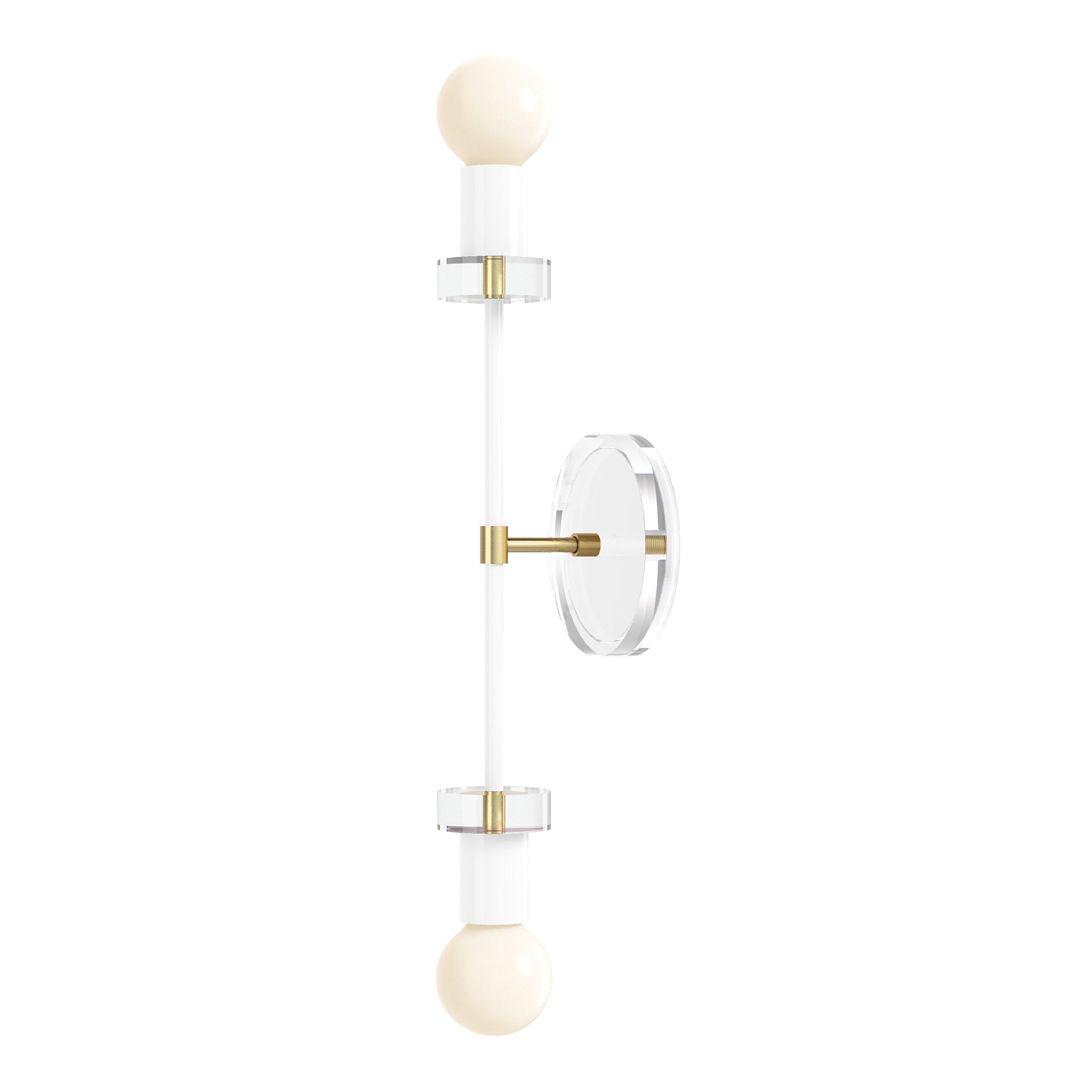 Brass and White Bianca Acrylic Wall Sconce 20" Dutton Brown Lighting