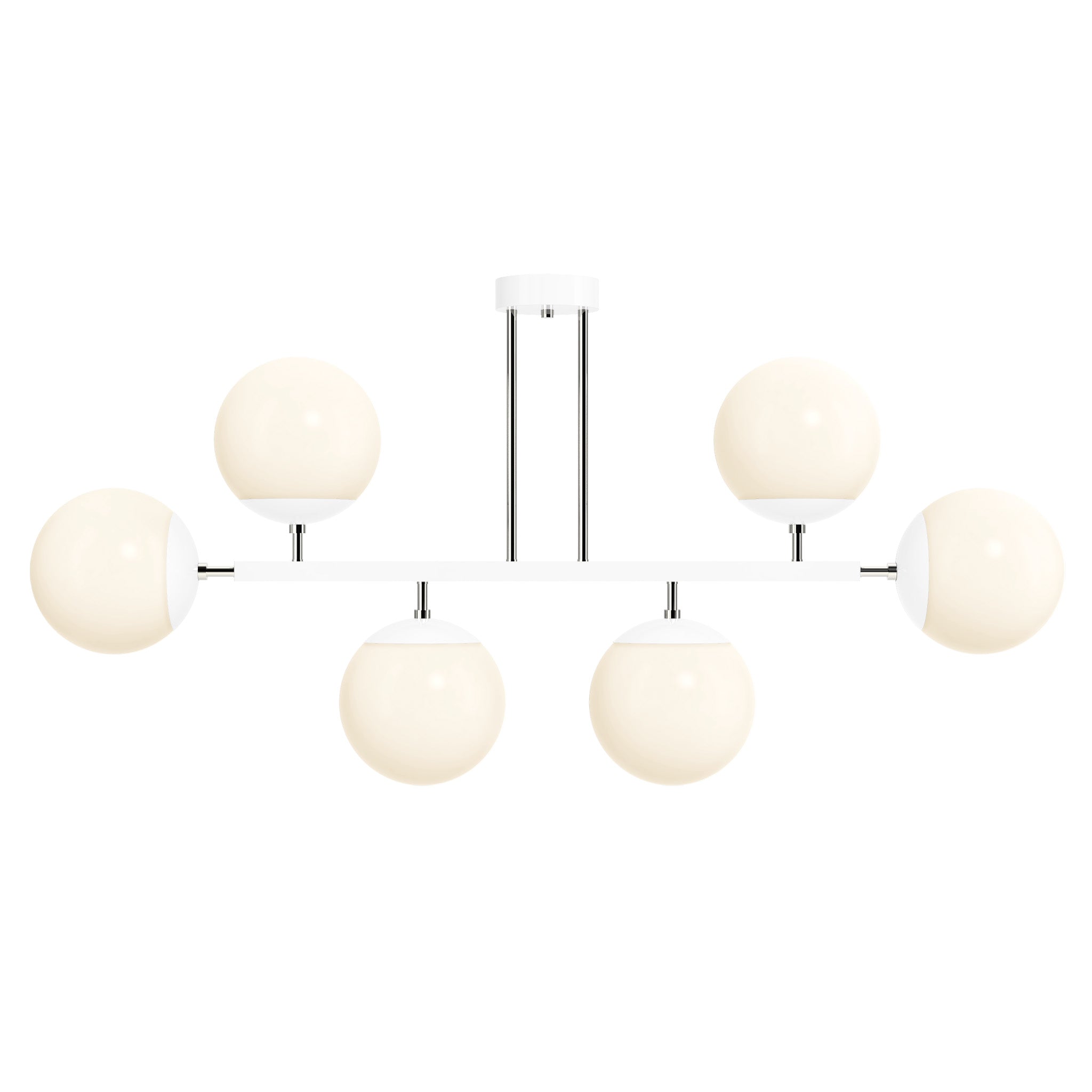 nickel and white Color Big Axia Globe Chandelier 50" Dutton Brown lighting