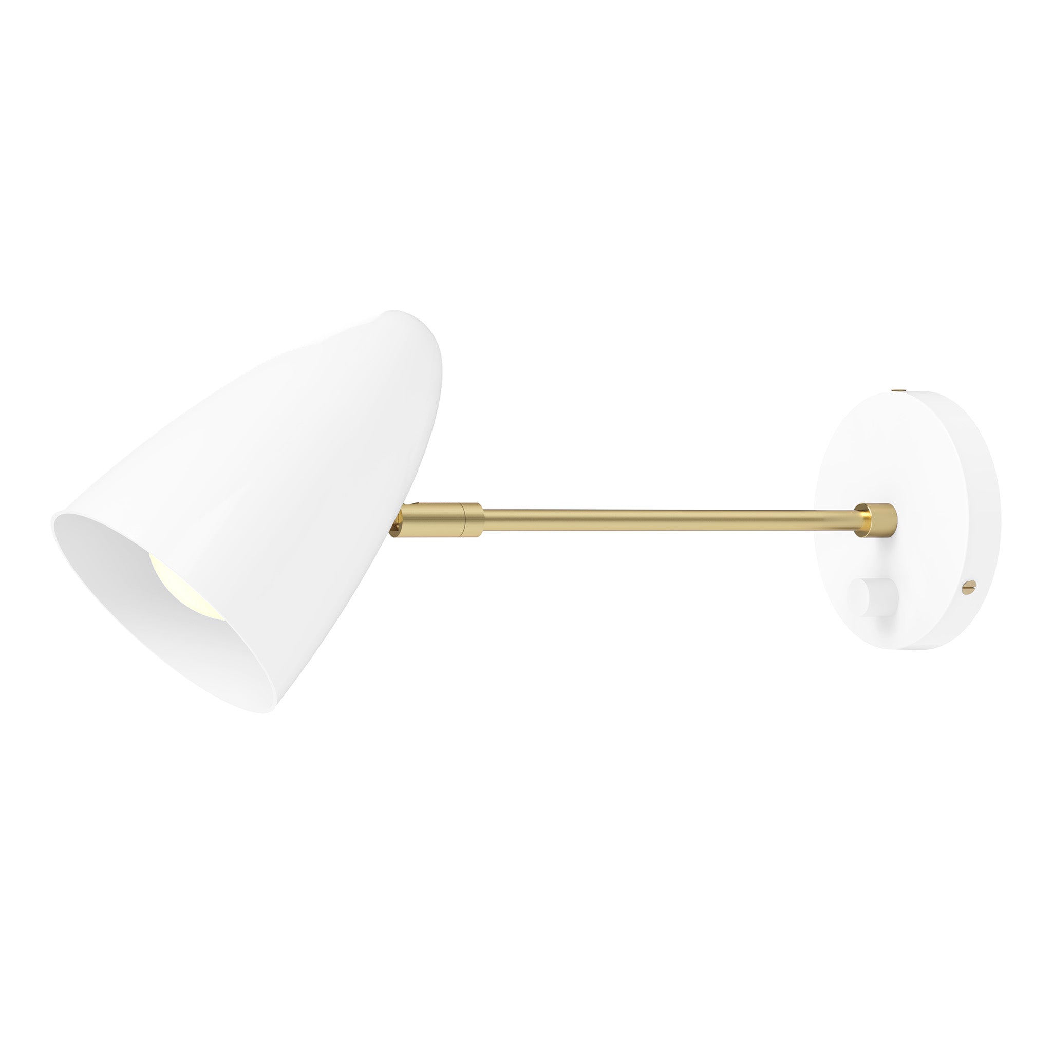 brass and white color Boom sconce 10" arm Dutton Brown lighting