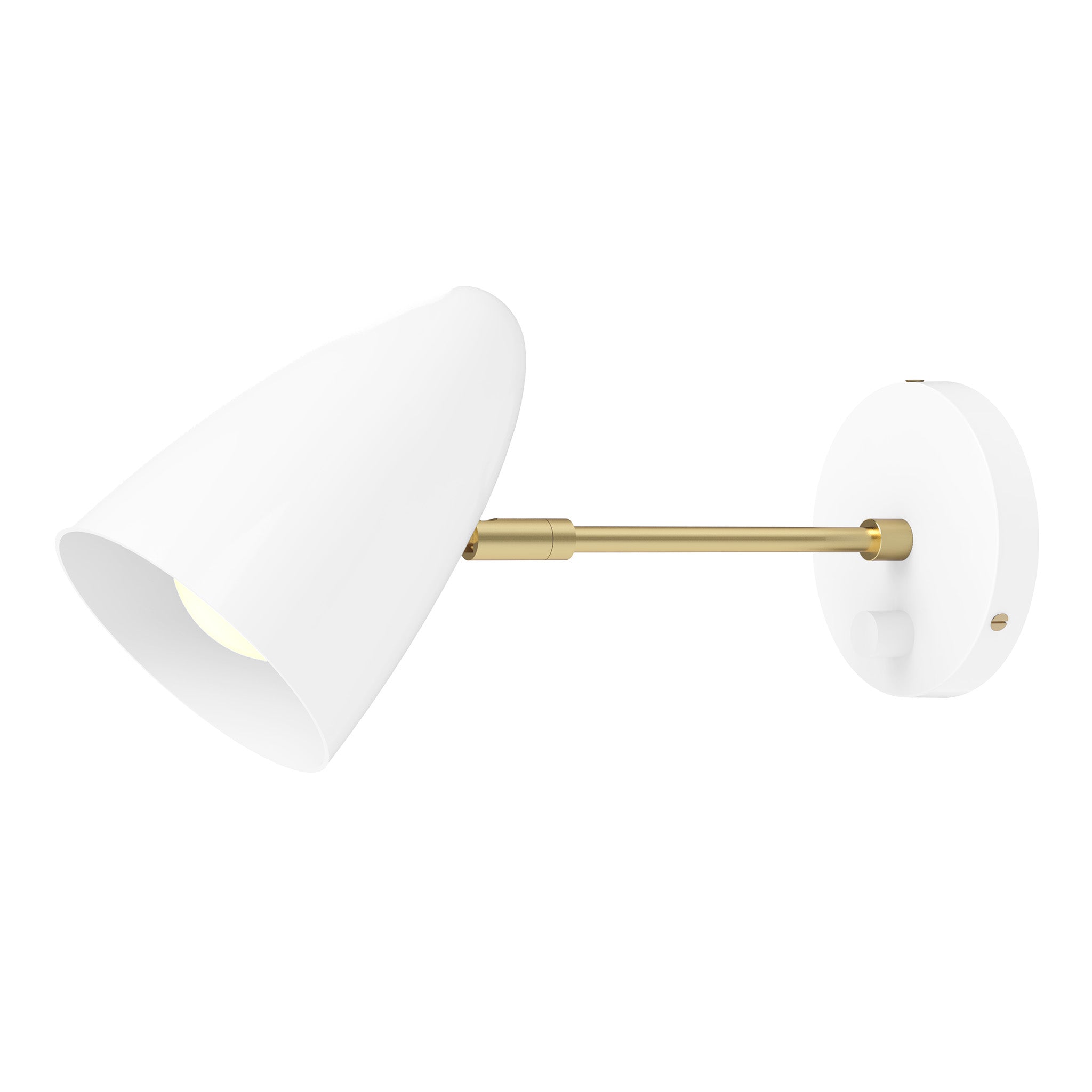 Brass and white color Boom sconce 6" arm Dutton Brown lighting