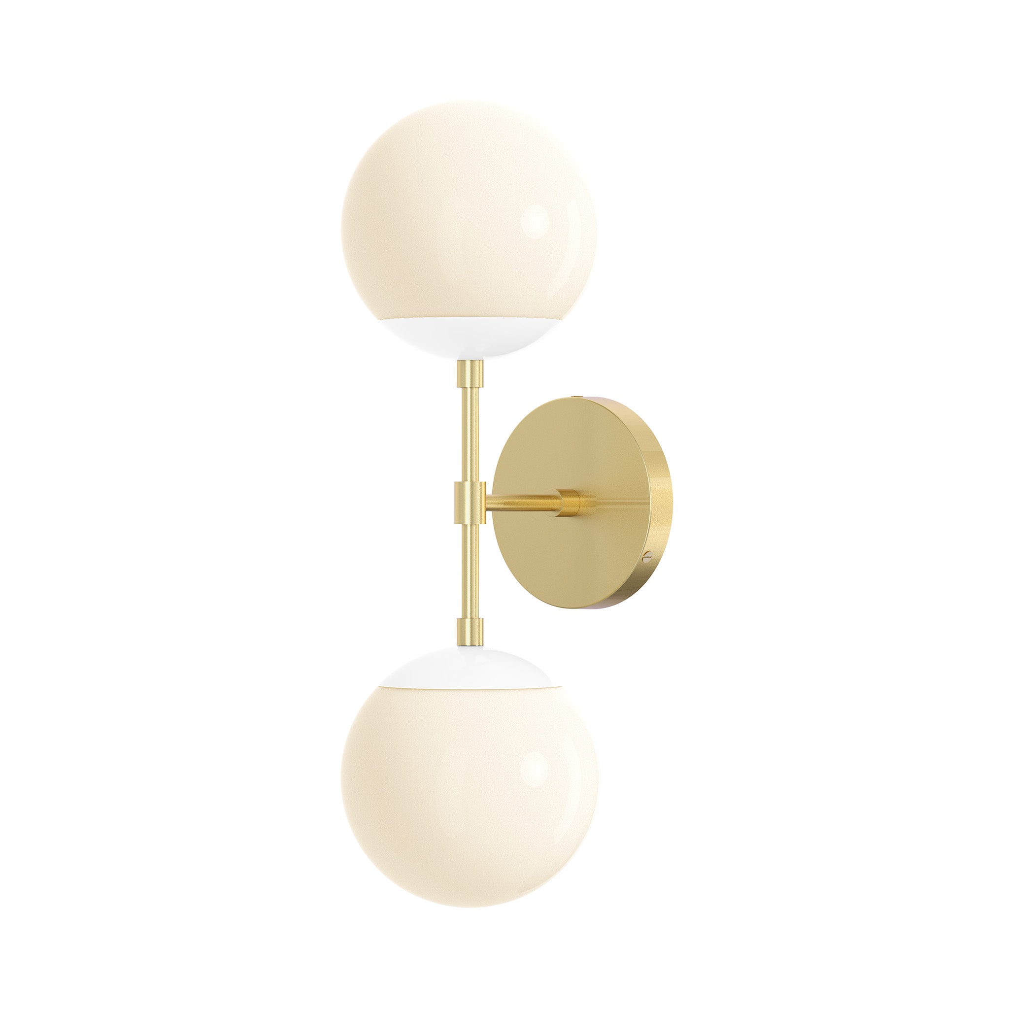 brass white color cap double sconce 6" dutton brown lighting