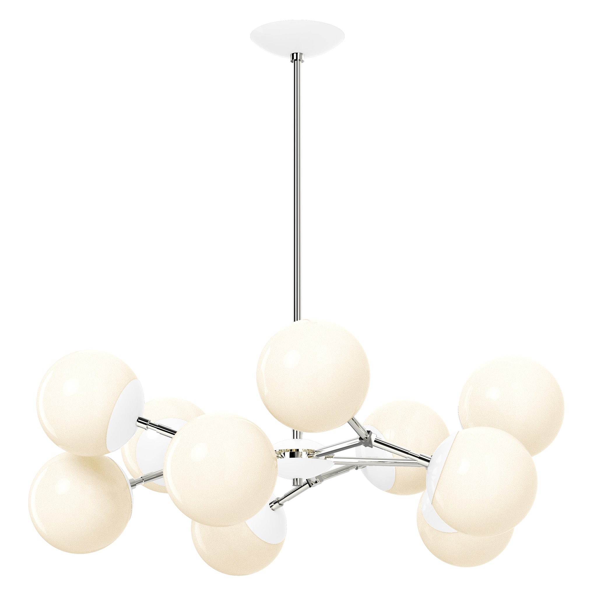 nickel white color crown chandelier 32" dutton brown lighting