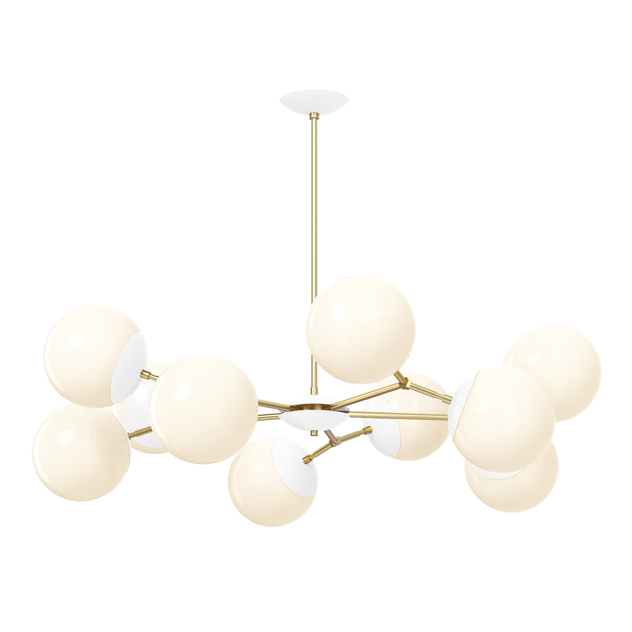 Brass and white color Crown chandelier 46" Dutton Brown lighting