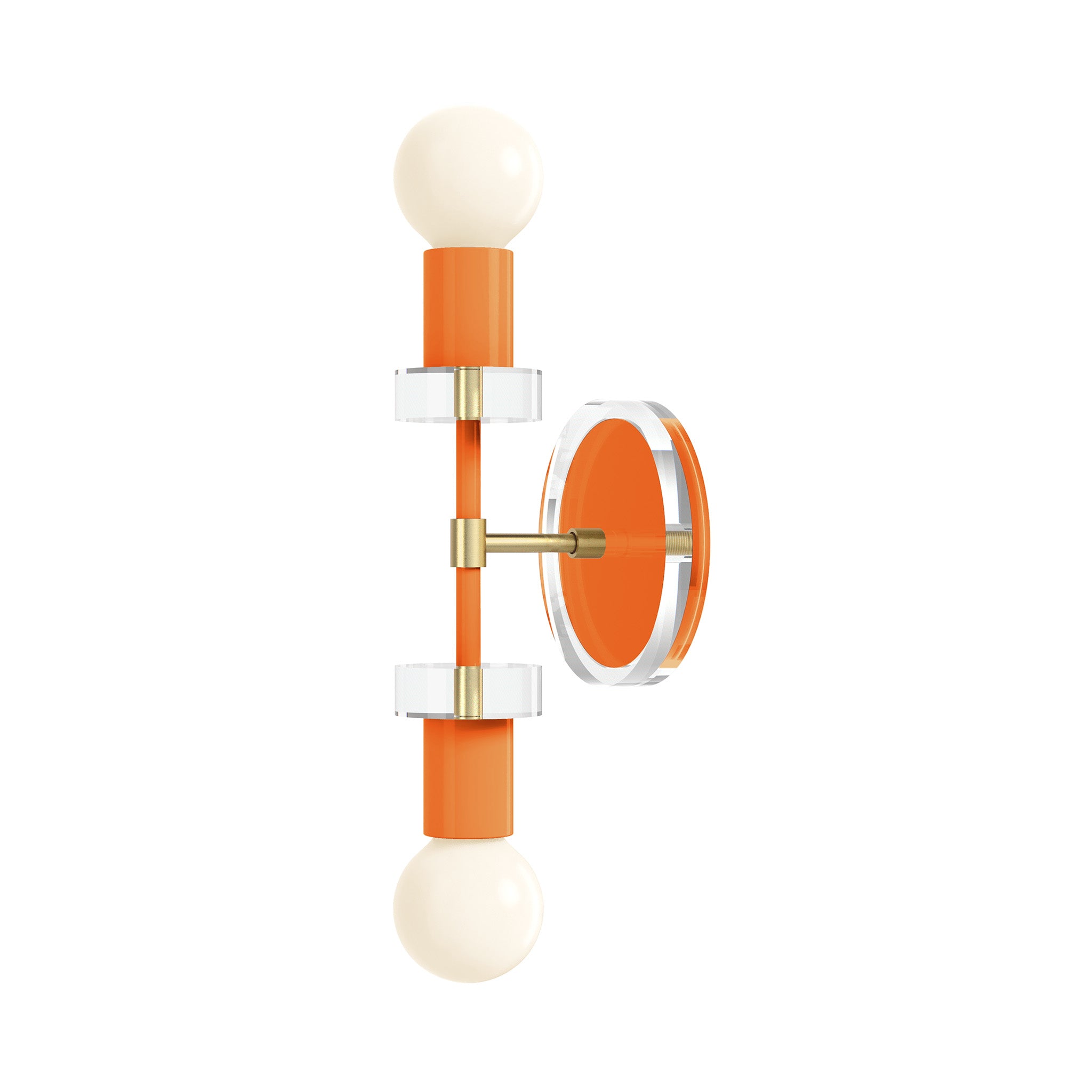 Brass and Orange Bianca Acrylic Wall Sconce 12" Dutton Brown Lighting