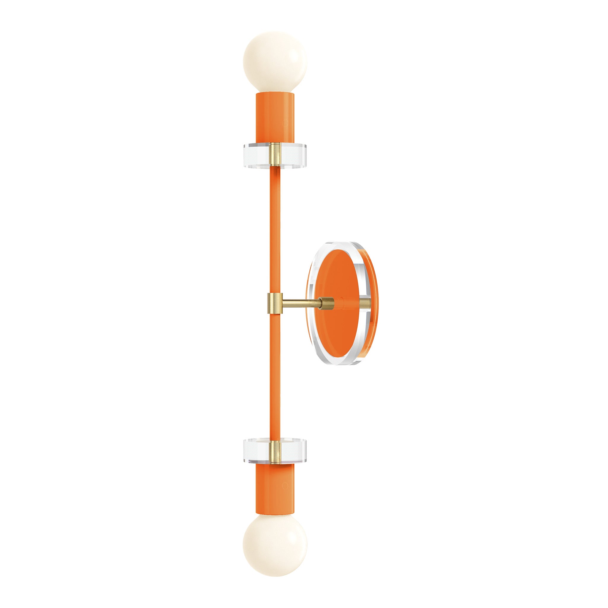 Brass and Orange Bianca Acrylic Wall Sconce 20" Dutton Brown Lighting