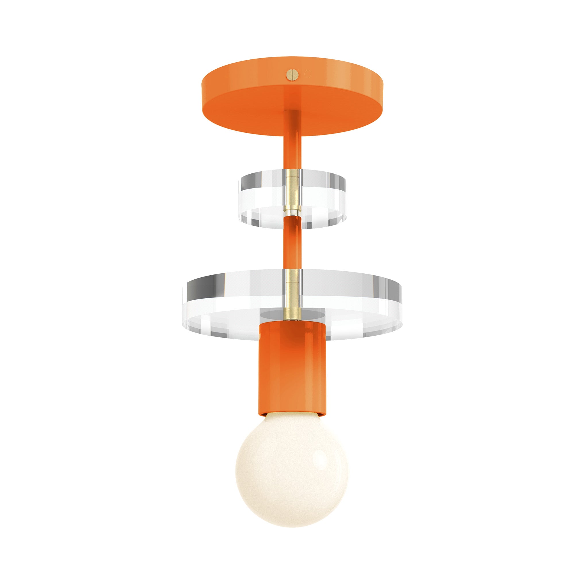 brass orange color bling flush mount dutton brown lighting