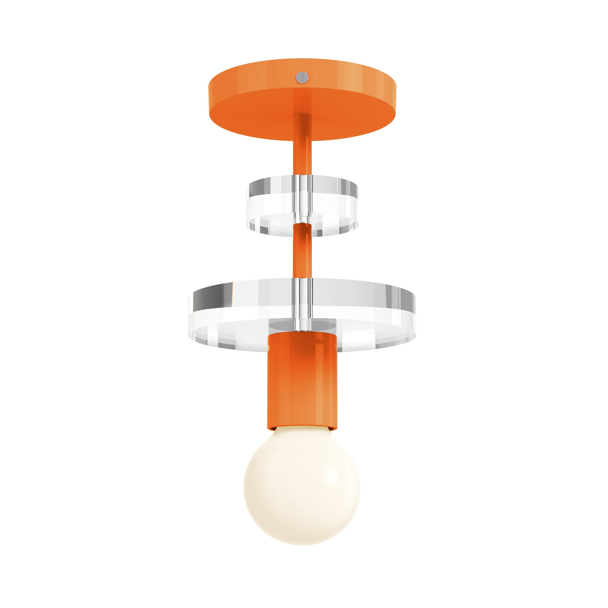 nickel orange color bling flush mount dutton brown lighting