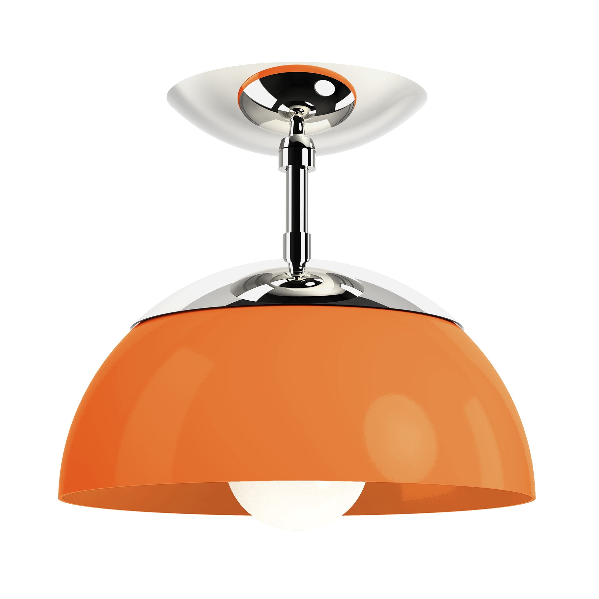 nickel orange color cadbury flush mount 10" dutton brown lighting