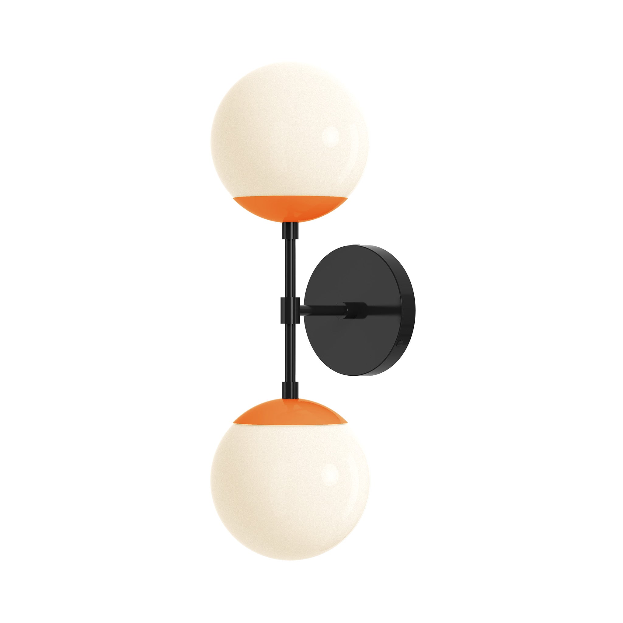 black orange color cap double sconce 6" dutton brown lighting