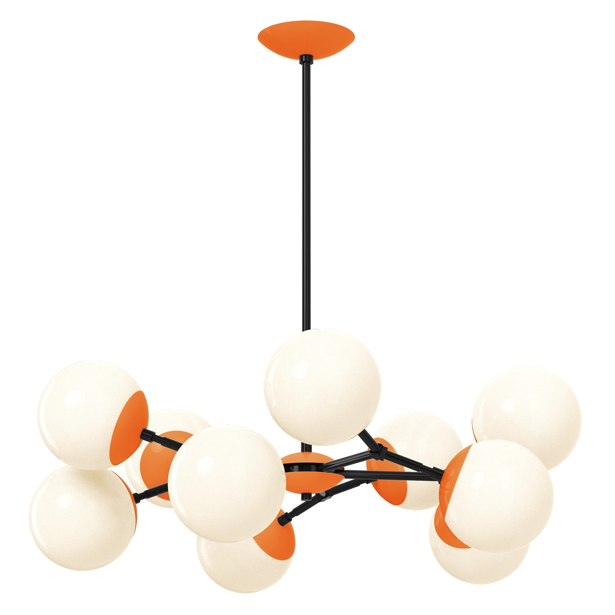 black orange color crown chandelier 32" dutton brown lighting