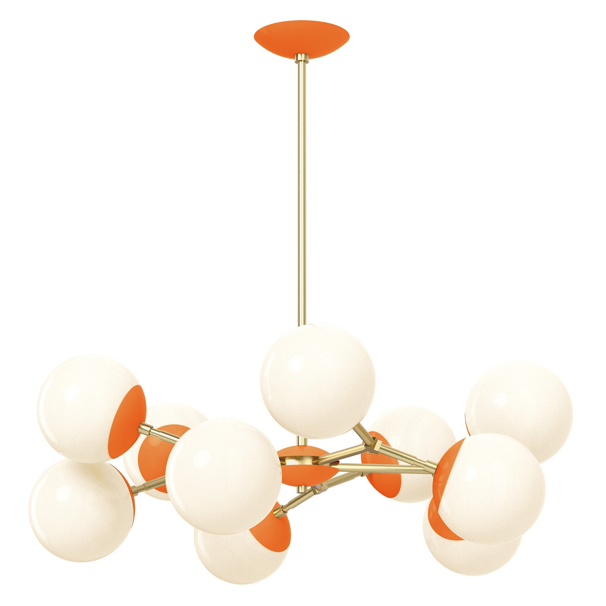 brass orange color crown chandelier 32" dutton brown lighting