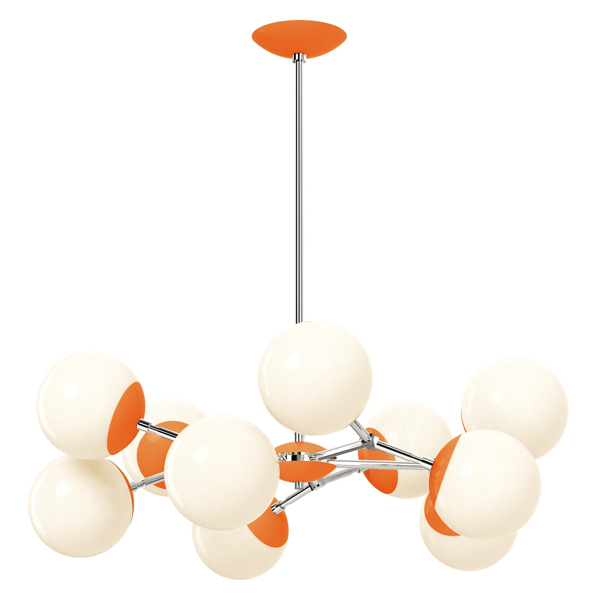 nickel orange color crown chandelier 32" dutton brown lighting