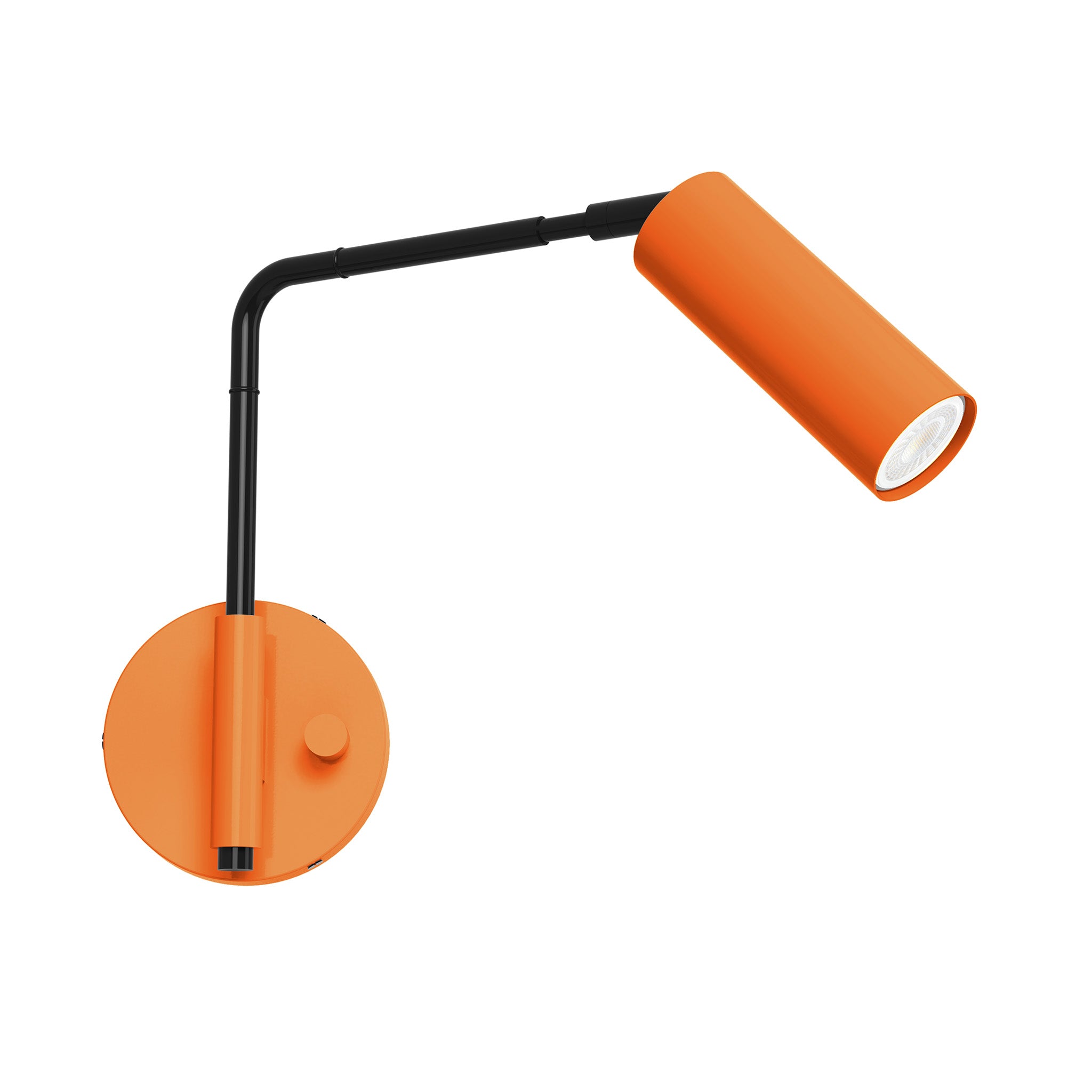 black orange color reader swing arm sconce - 9" arm dutton brown lighting