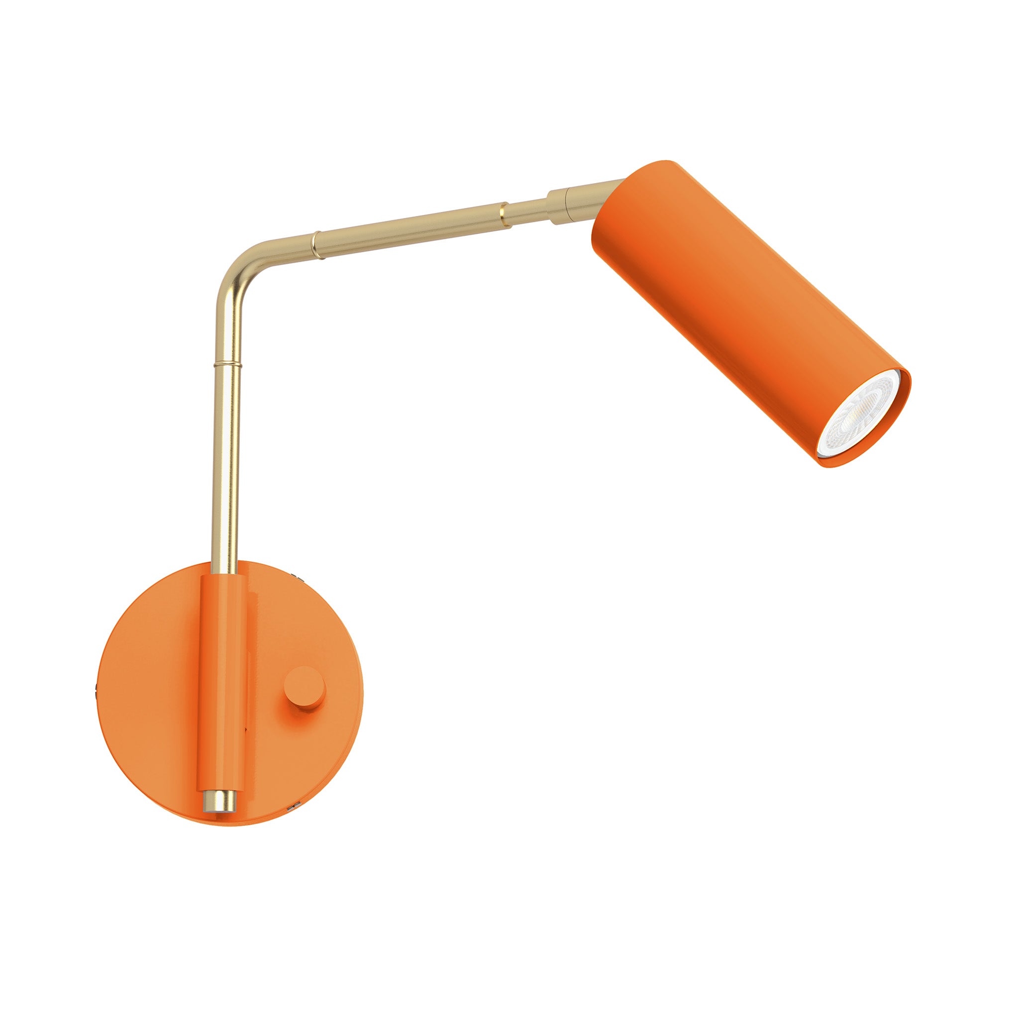 brass orange color reader swing arm sconce - 9" arm dutton brown lighting