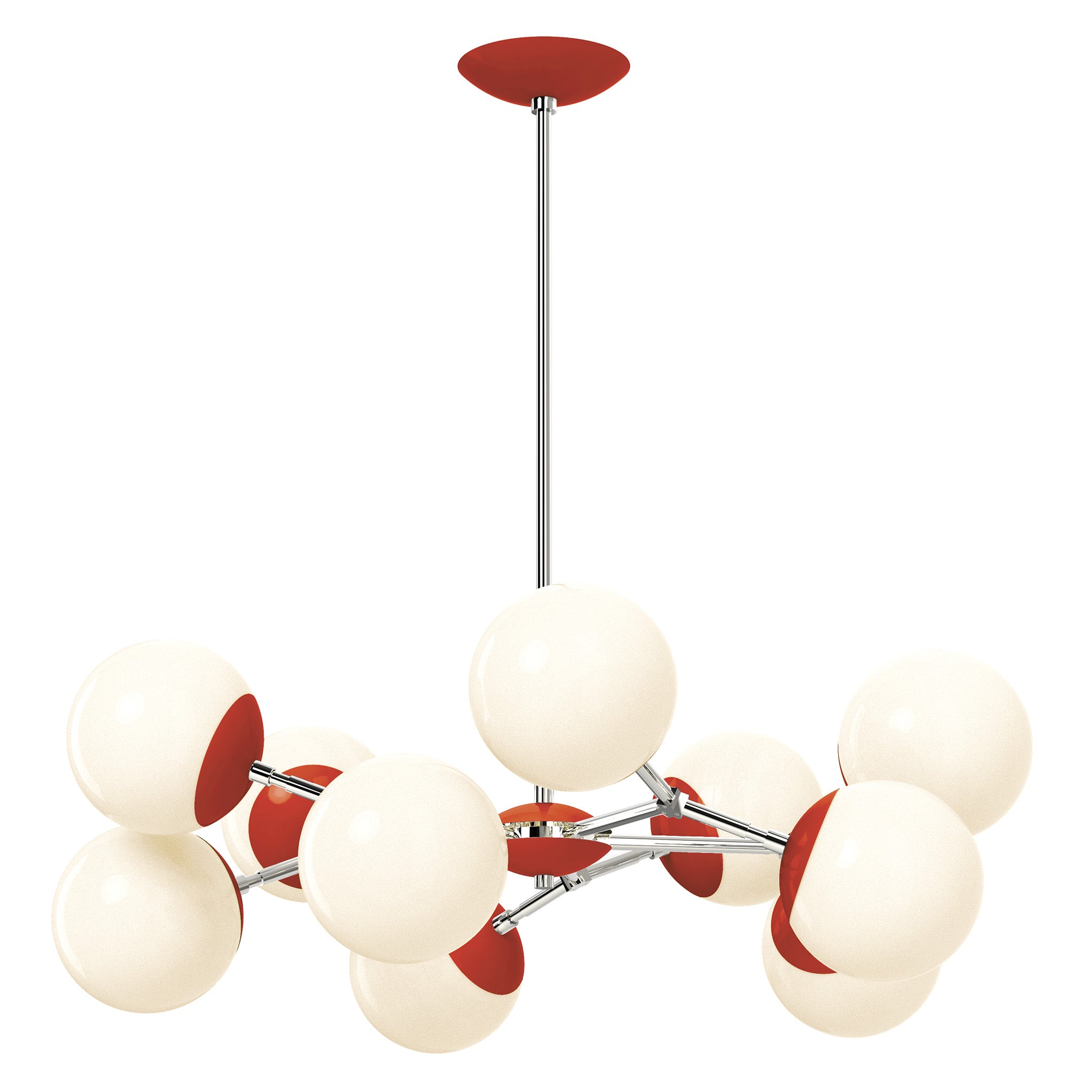 nickel riding hood red color crown chandelier 32" dutton brown lighting