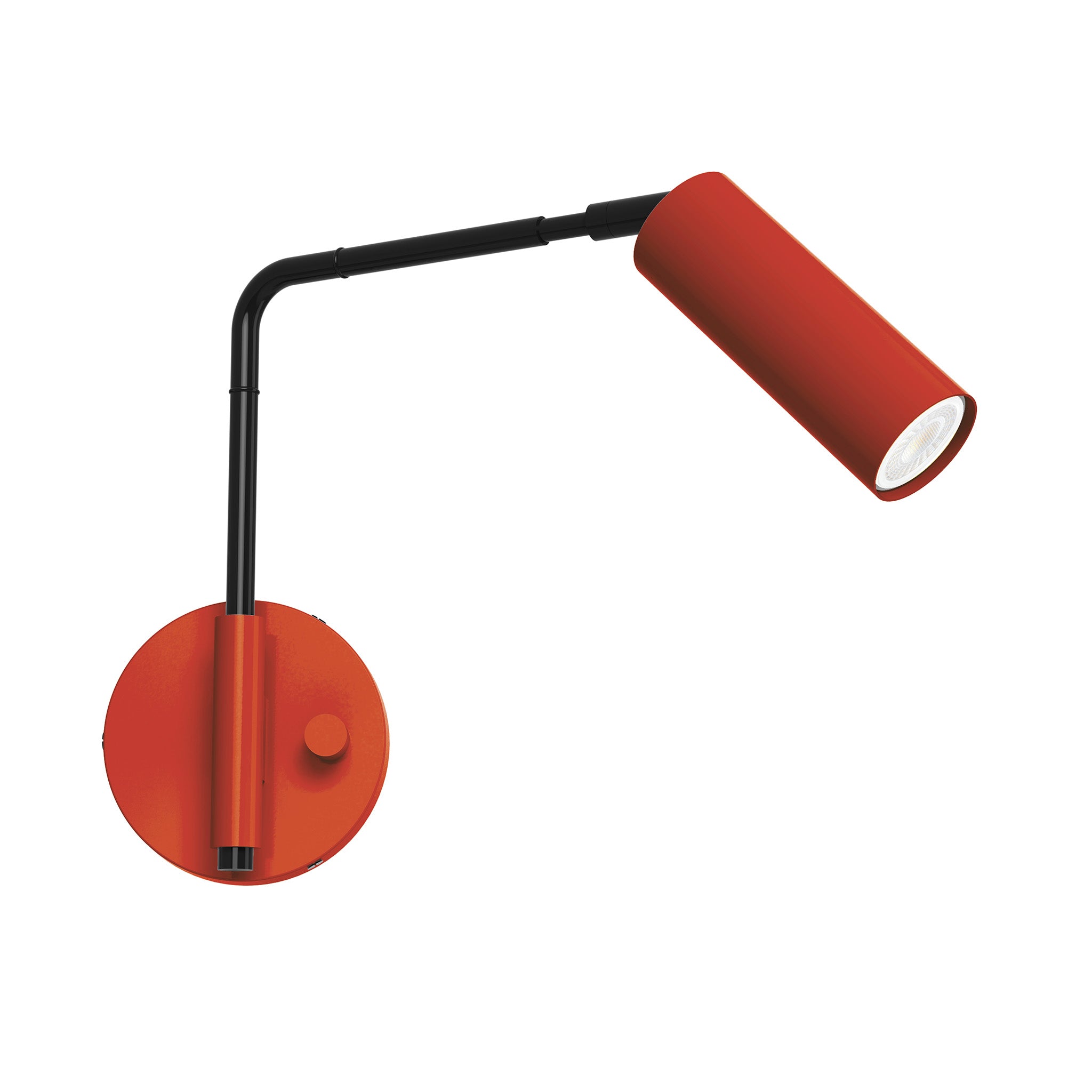 black and riding hood red color reader swing arm sconce - 9" arm dutton brown lighting