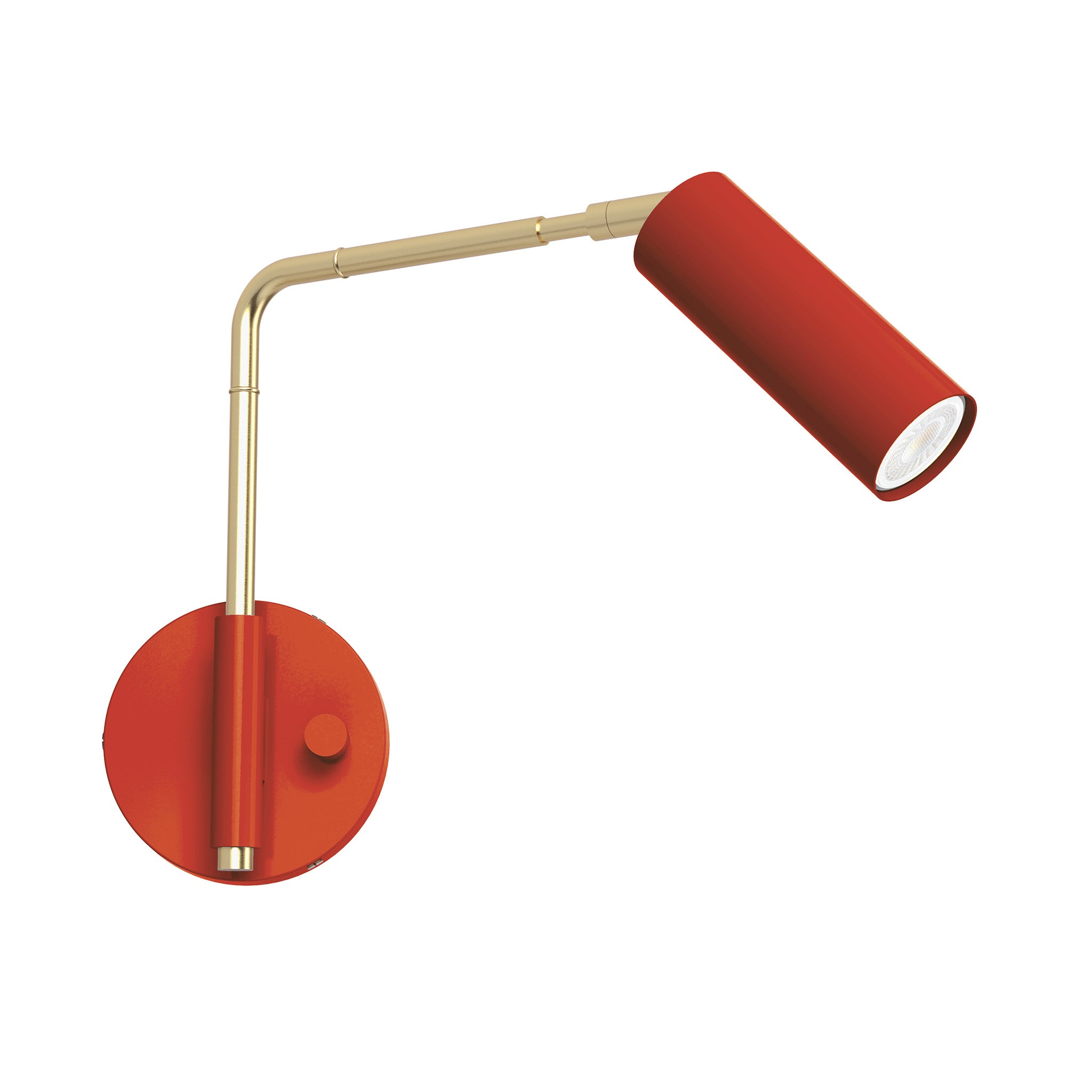 brass riding hood red color reader swing arm sconce - 9" arm dutton brown lighting