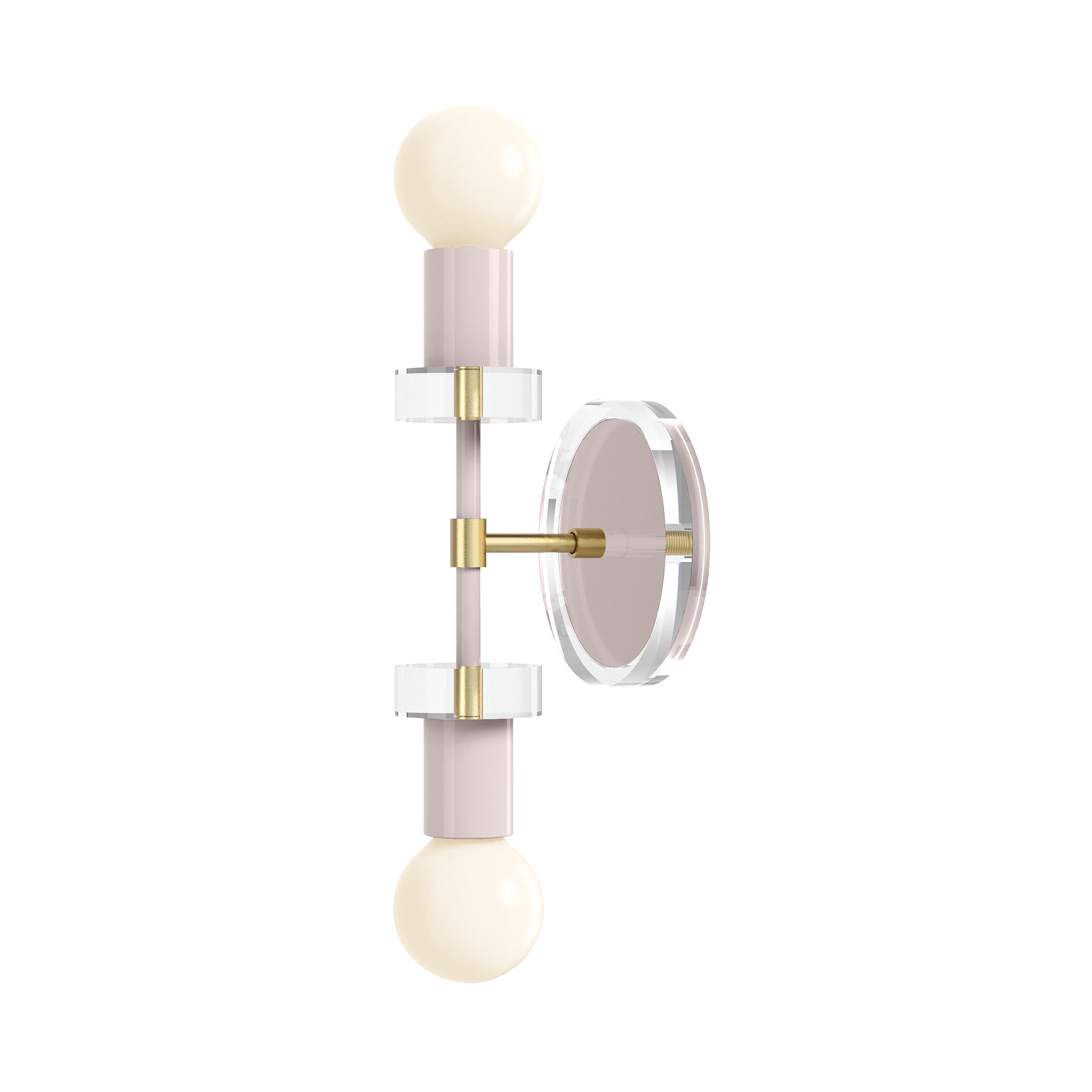 Brass and Barely Bianca Acrylic Wall Sconce 12" Dutton Brown Lighting