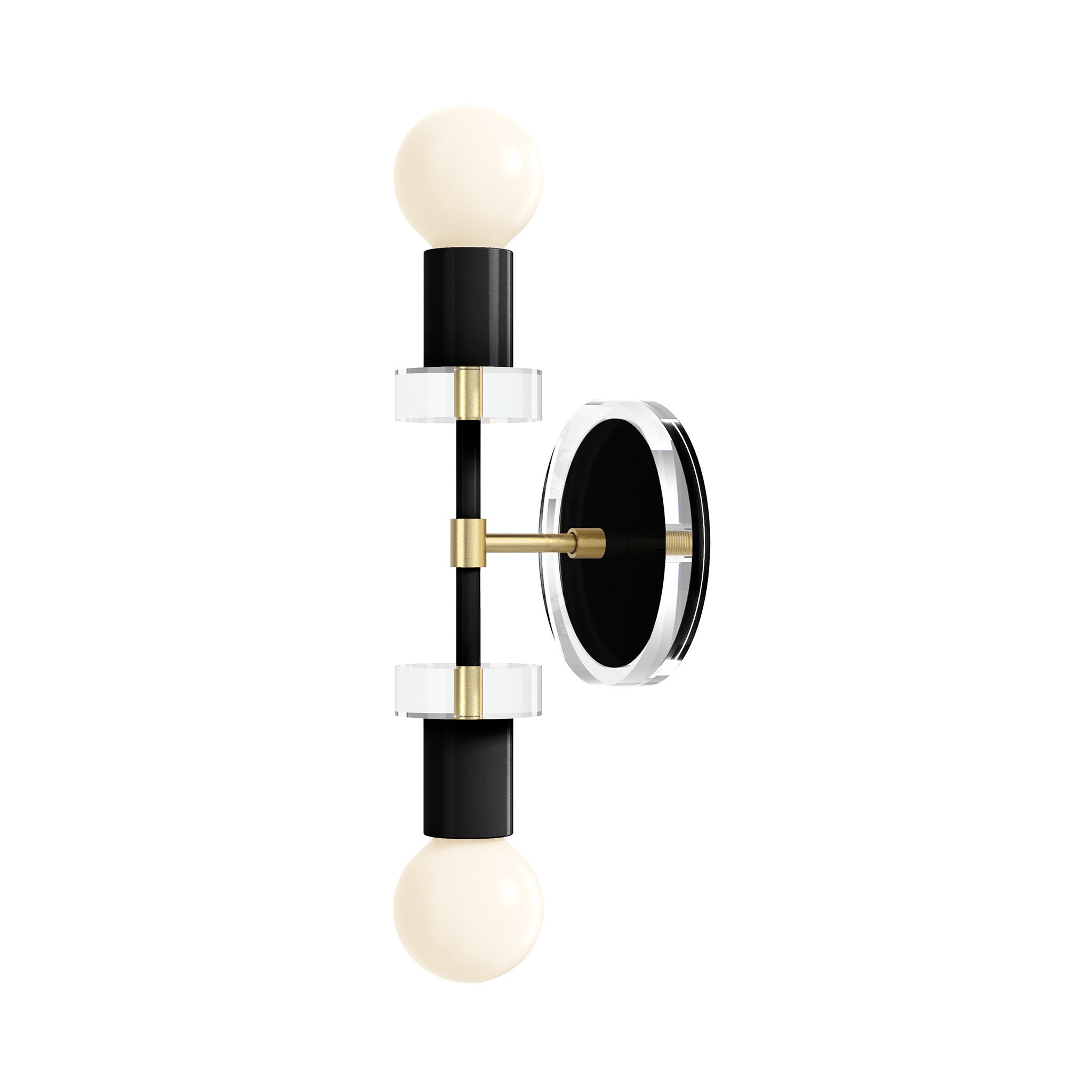 Brass and Black Bianca Acrylic Wall Sconce 12" Dutton Brown Lighting