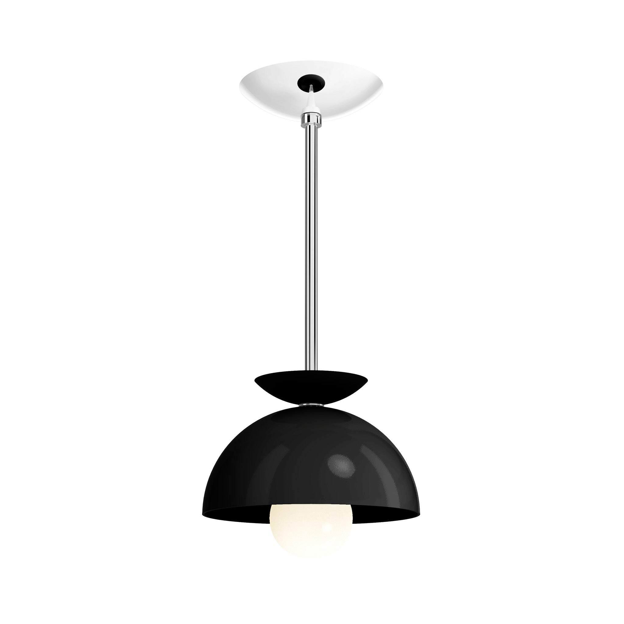 Nickel and black color Echo pendant 8" Dutton Brown lighting