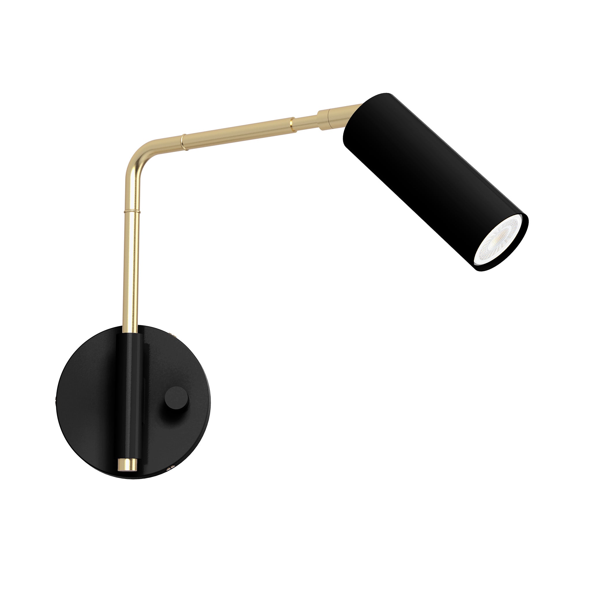 brass black color reader swing arm sconce - 9" arm dutton brown lighting