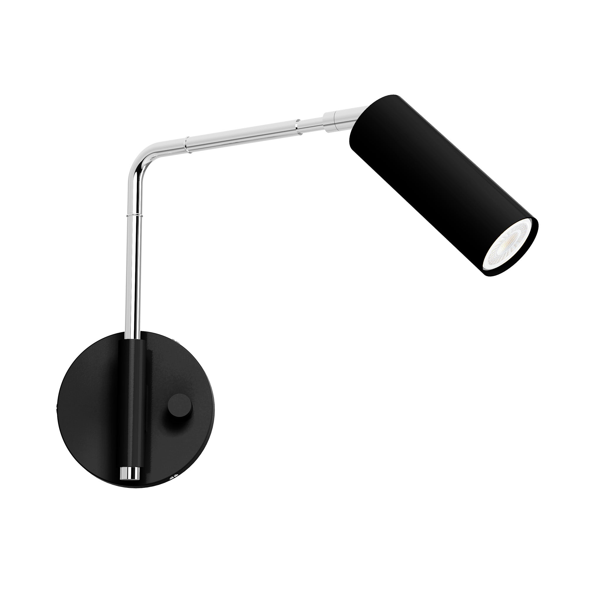 nickel black color reader swing arm sconce - 9" arm dutton brown lighting