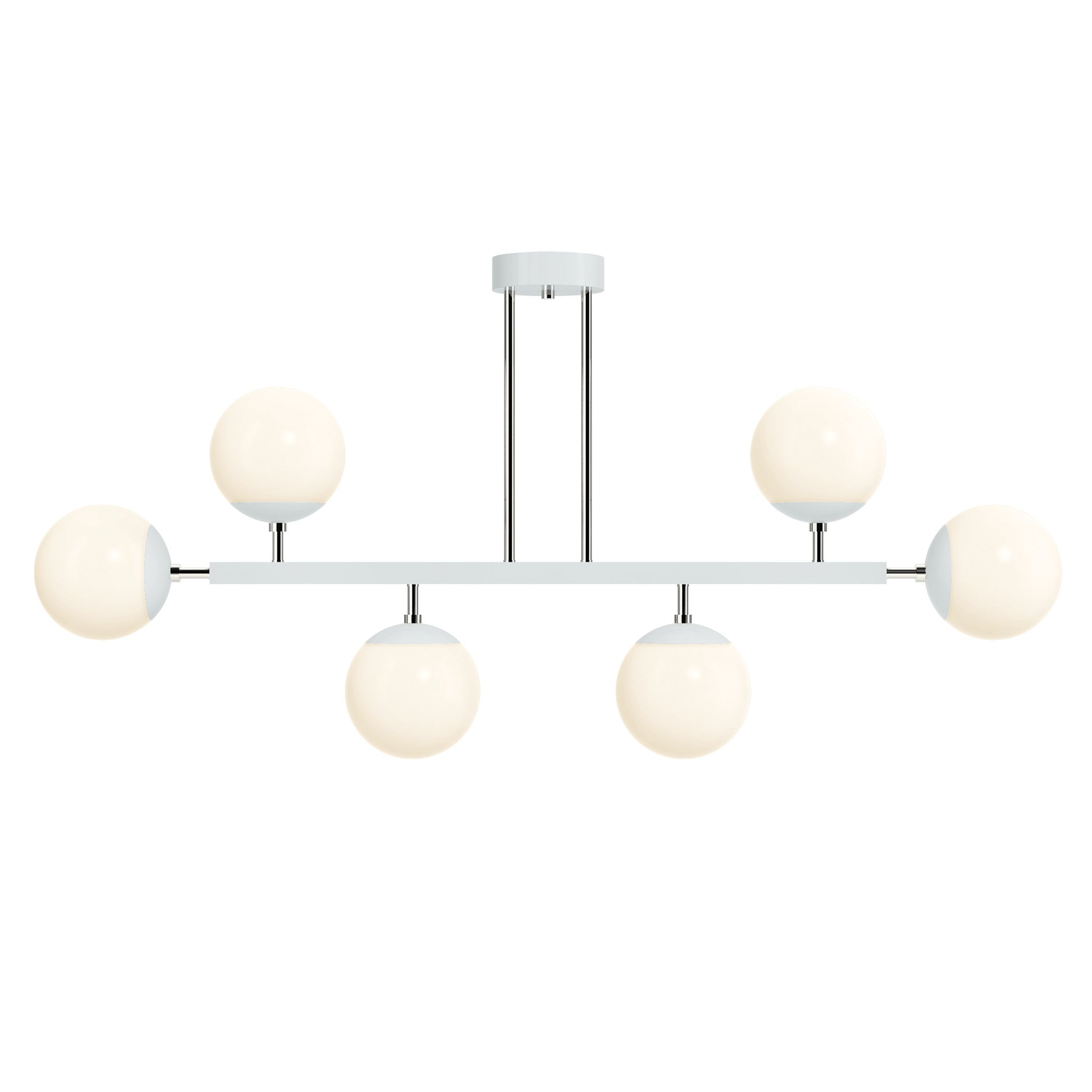 nickel and chalk Color Axia Globe Chandelier 46" Dutton Brown lighting