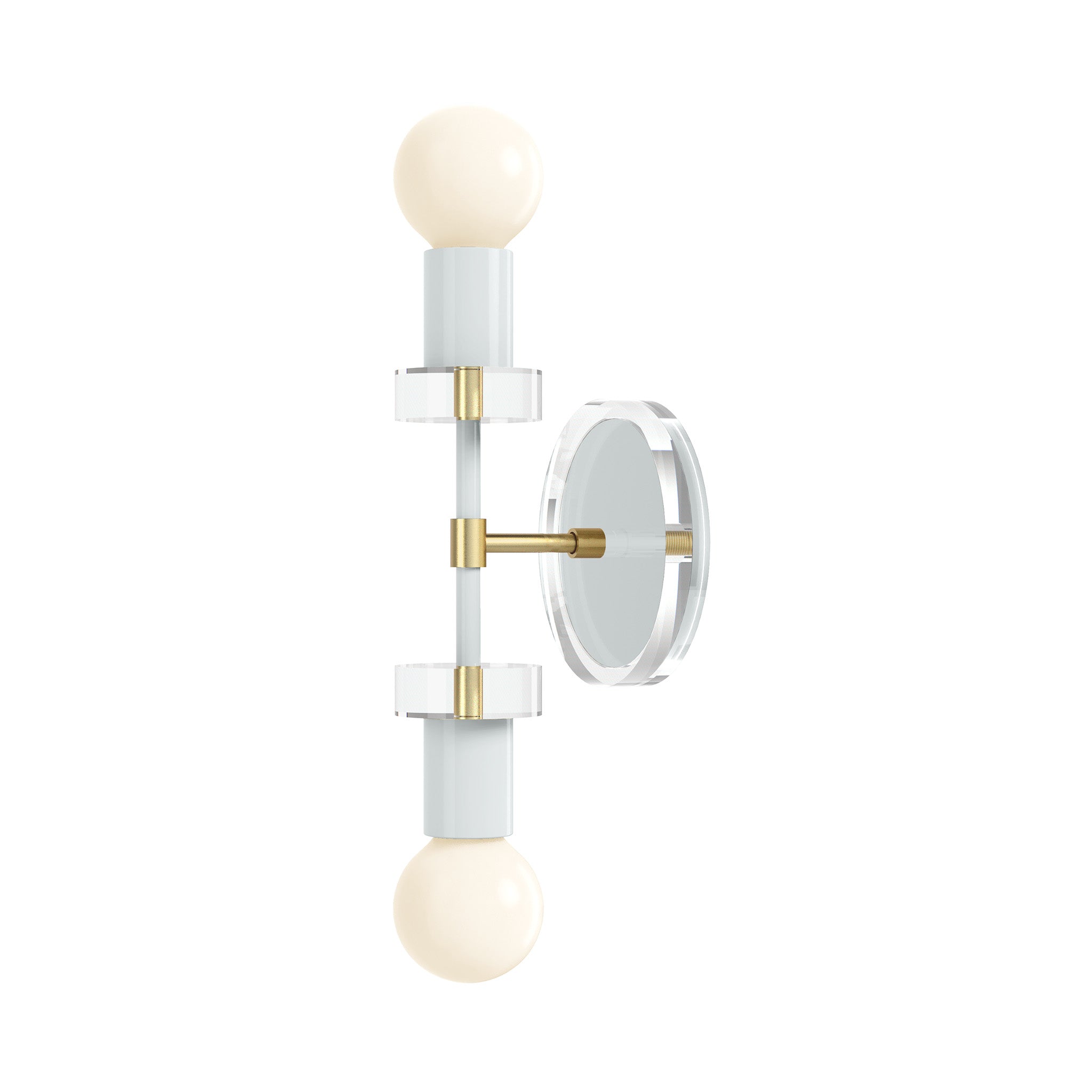 Brass and Chalk Bianca Acrylic Wall Sconce 12" Dutton Brown Lighting