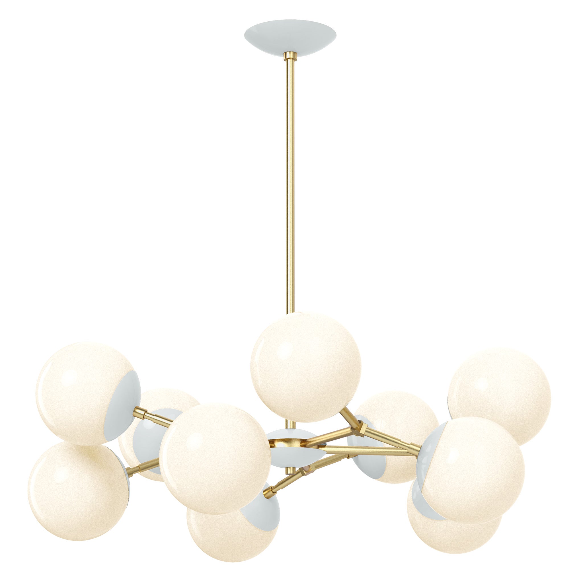 brass chalk color crown chandelier 32" dutton brown lighting