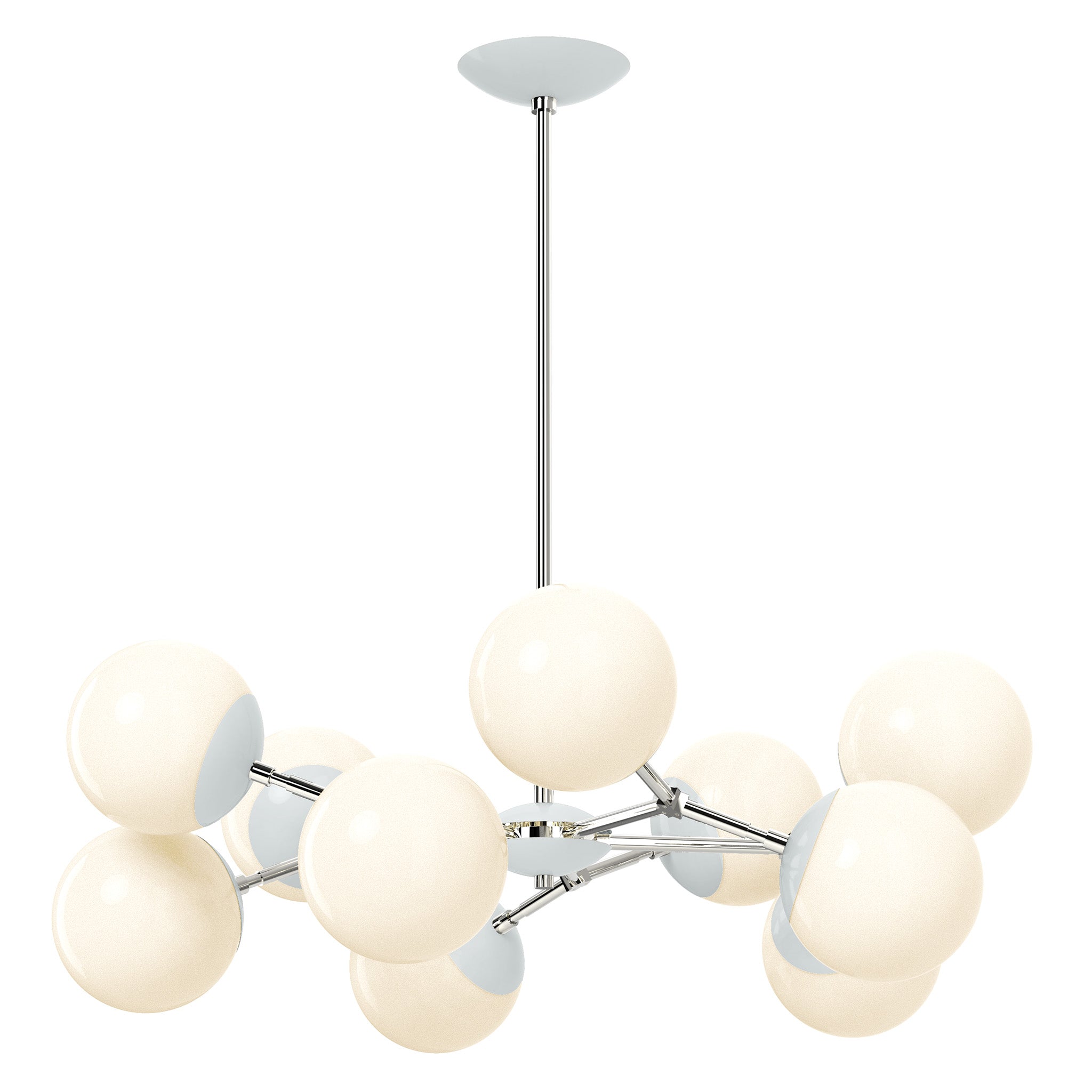 nickel chalk color crown chandelier 32" dutton brown lighting