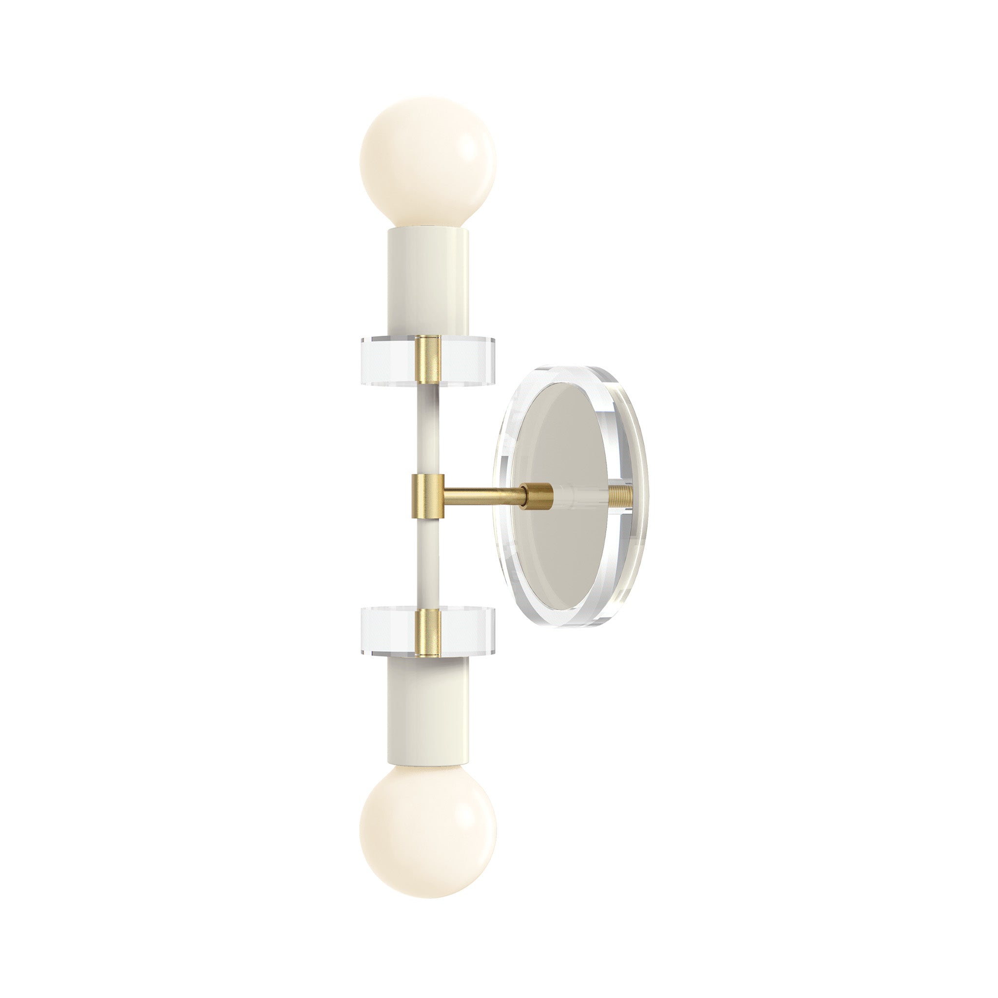 Brass and Bone Bianca Acrylic Wall Sconce 12" Dutton Brown Lighting