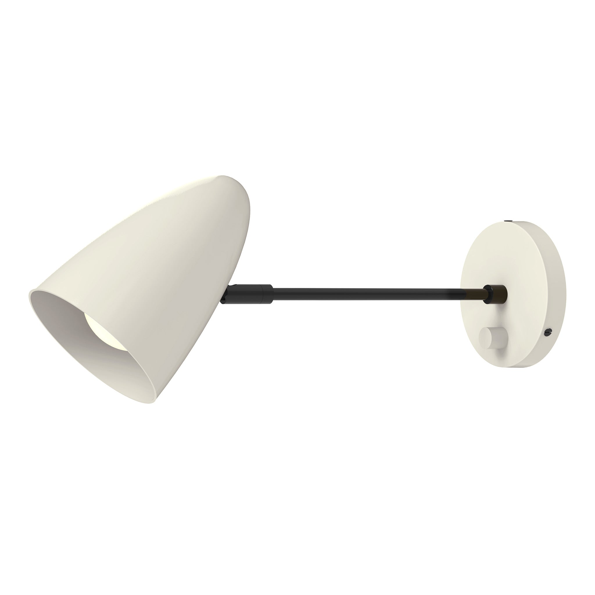 Black and bone color Boom sconce 10" arm Dutton Brown lighting