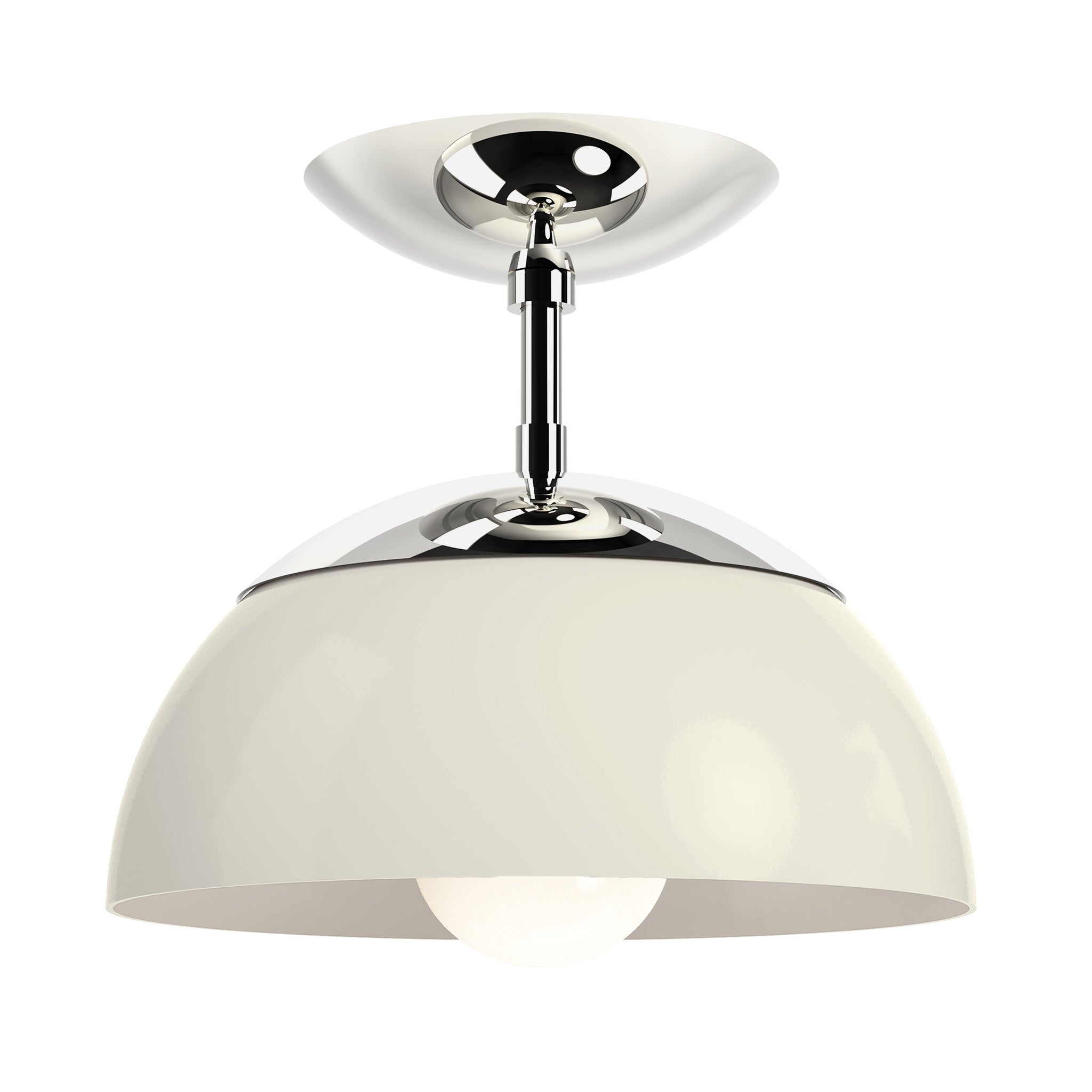 nickel bone color cadbury flush mount 10" dutton brown lighting