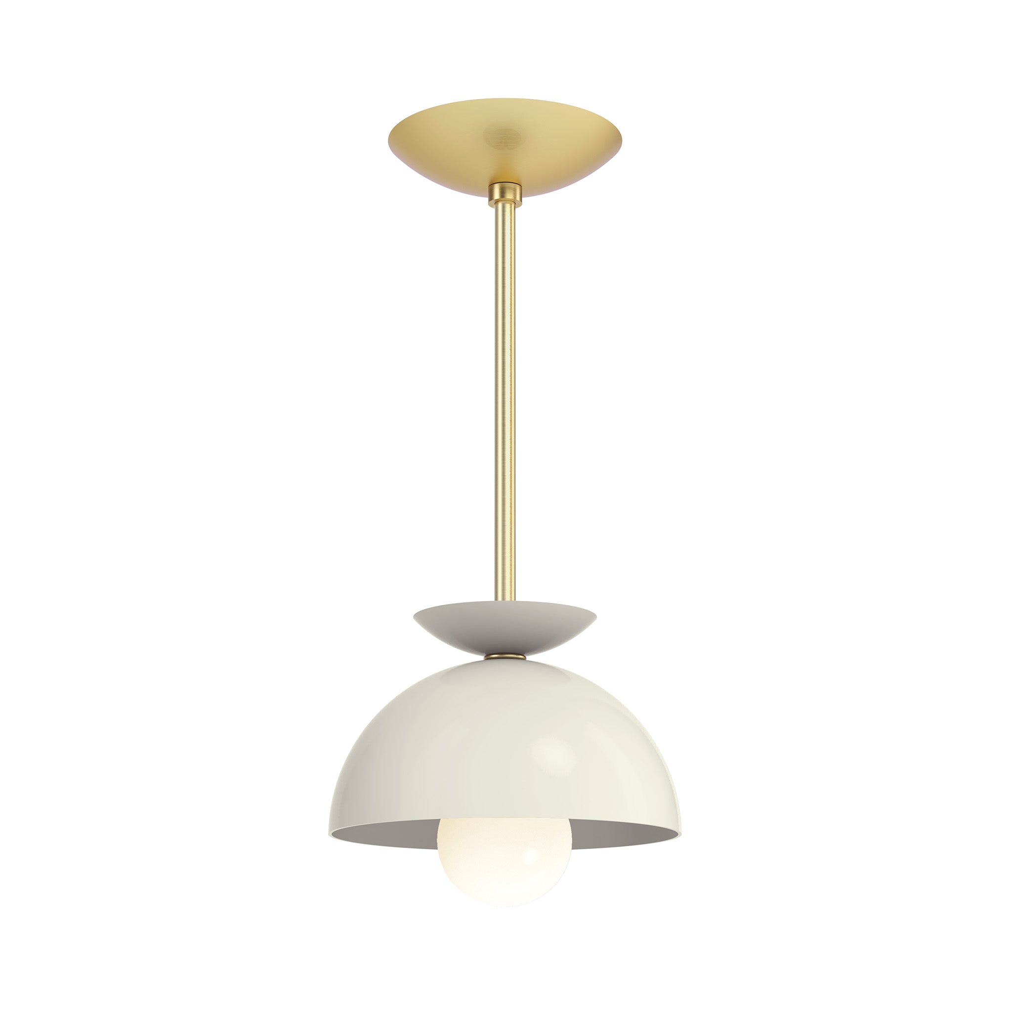 Brass and Bone color Echo pendant 8" Dutton Brown lighting