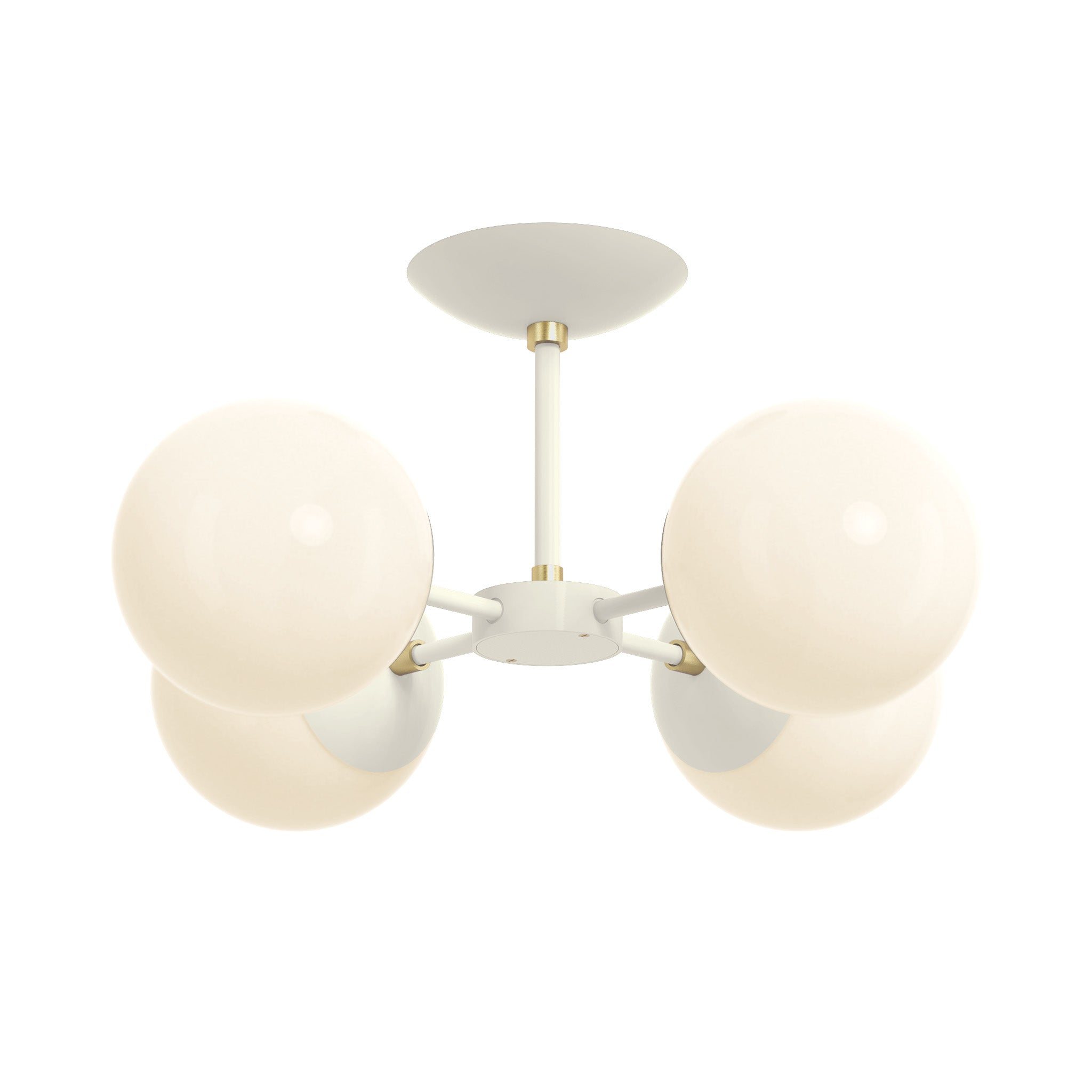 brass bone color orbi flush mount dutton brown lighting