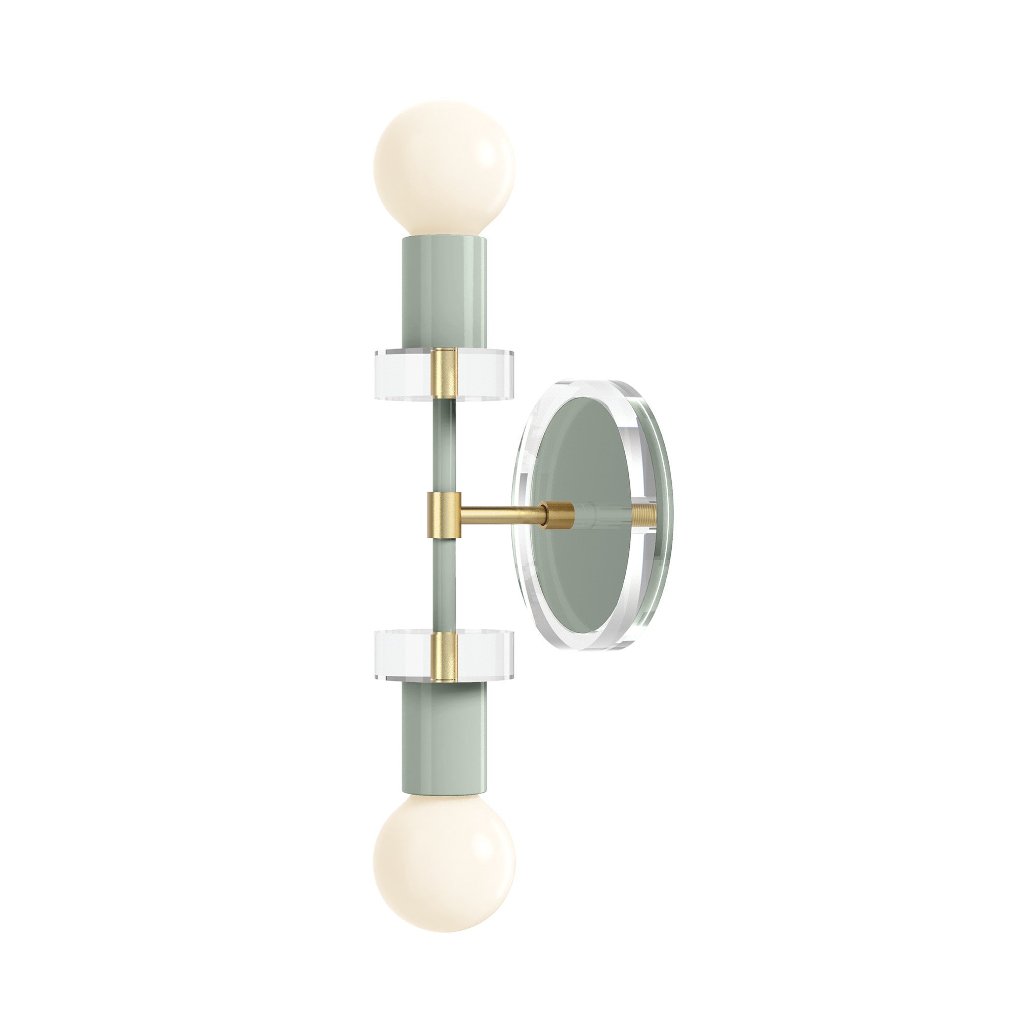 Brass and Spa Bianca Acrylic Wall Sconce 12" Dutton Brown Lighting