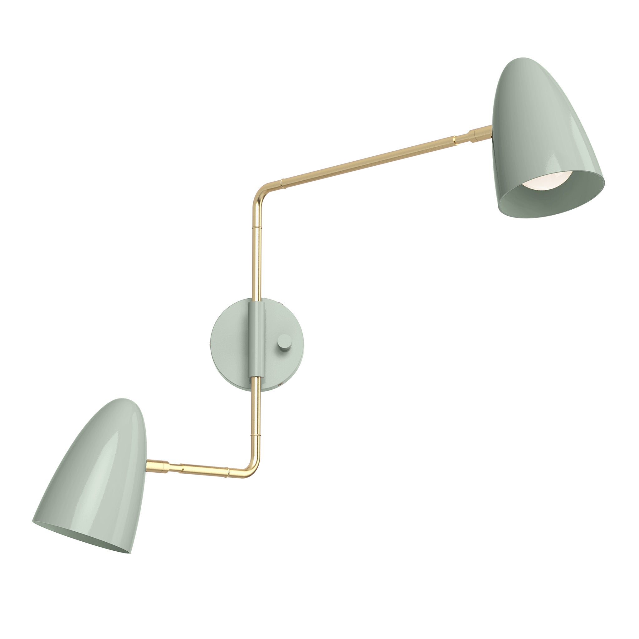 brass spa color boom double swing arm sconce dutton brown lighting