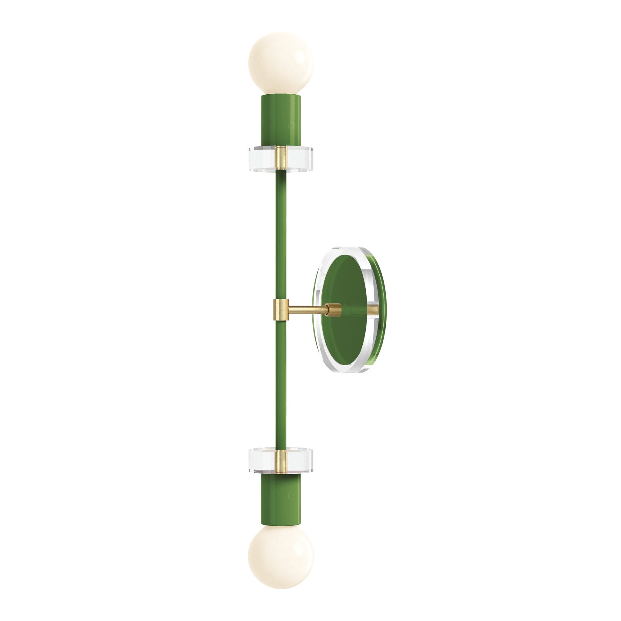 Brass and Pyhton Green Bianca Acrylic Wall Sconce 20" Dutton Brown Lighting