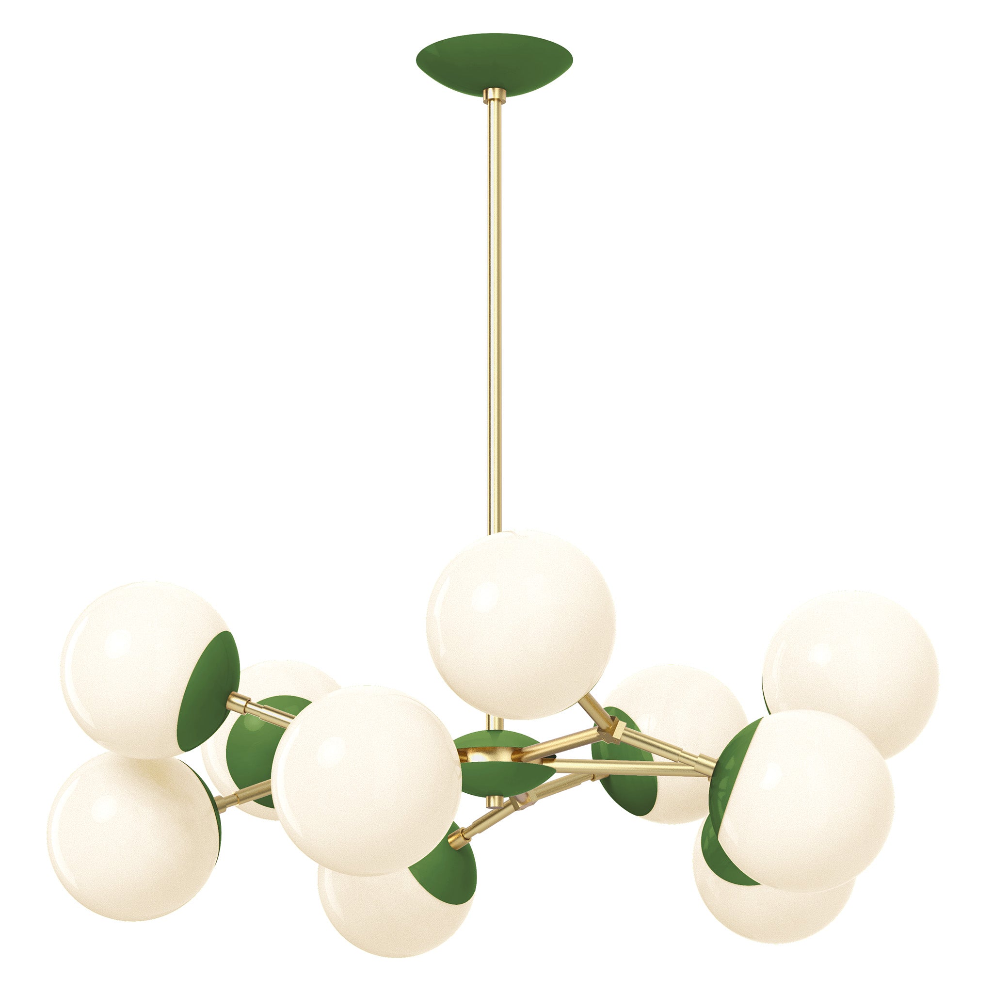 brass python green color crown chandelier 32" dutton brown lighting