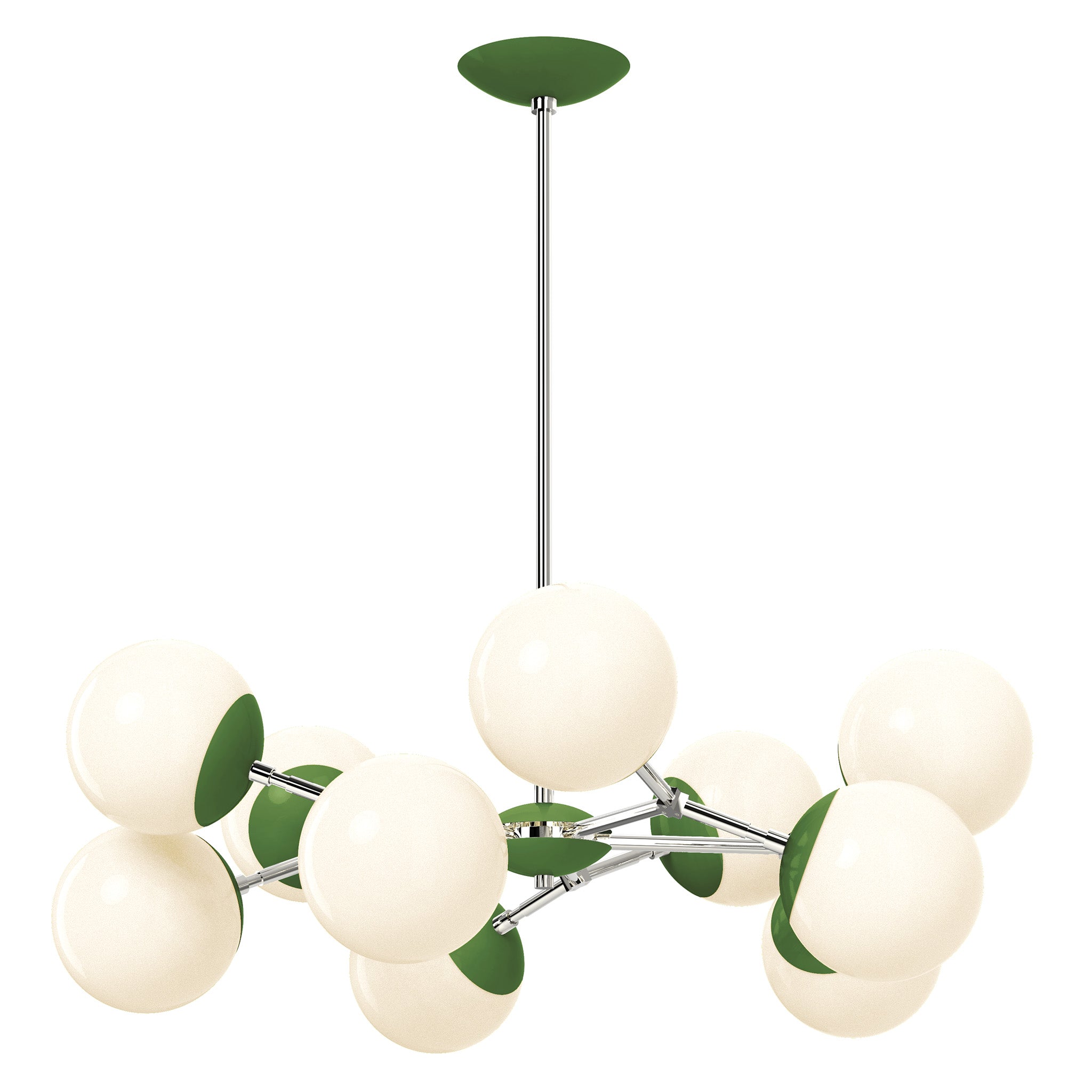 nickel python green color crown chandelier 32" dutton brown lighting