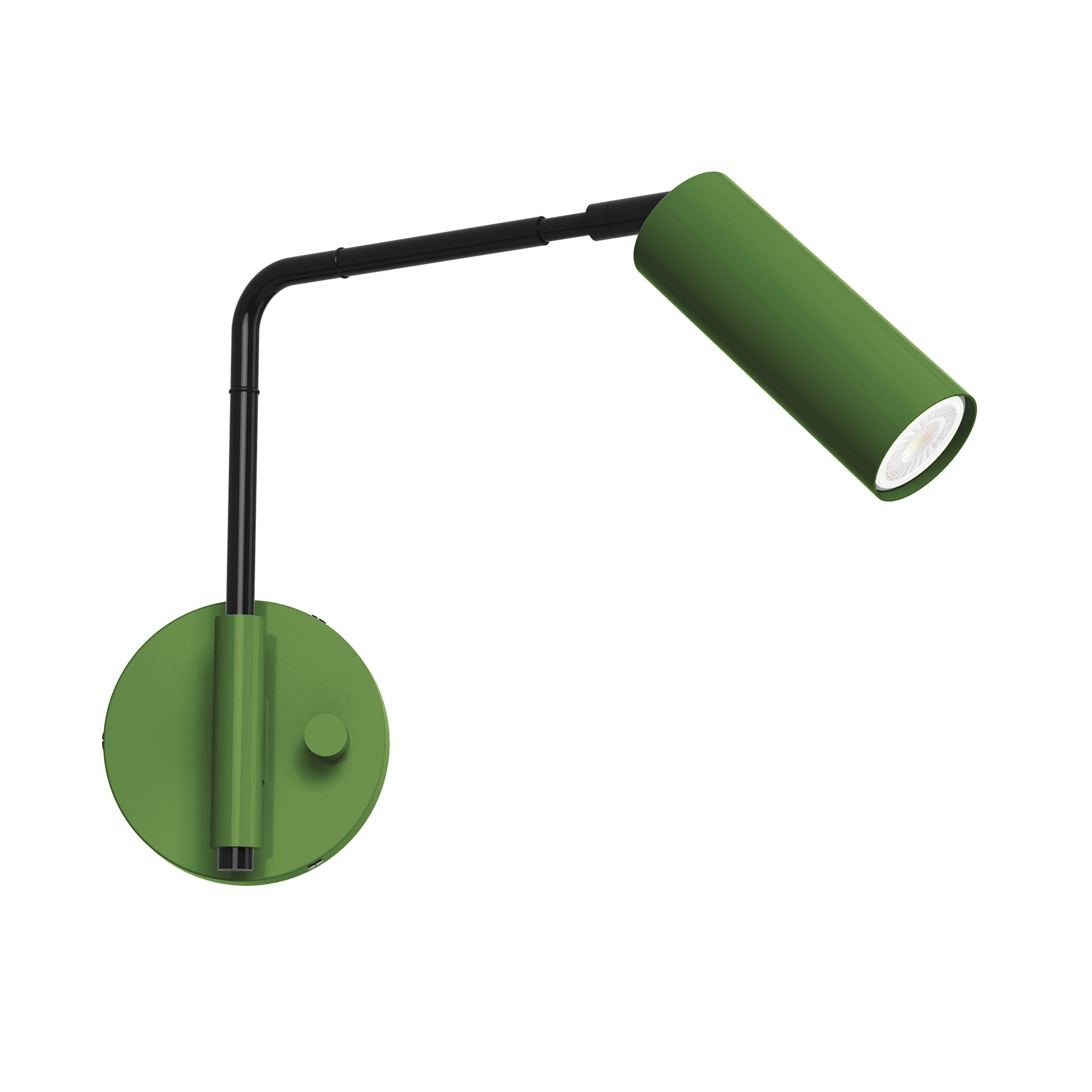 black python green color reader swing arm sconce - 9" arm dutton brown lighting