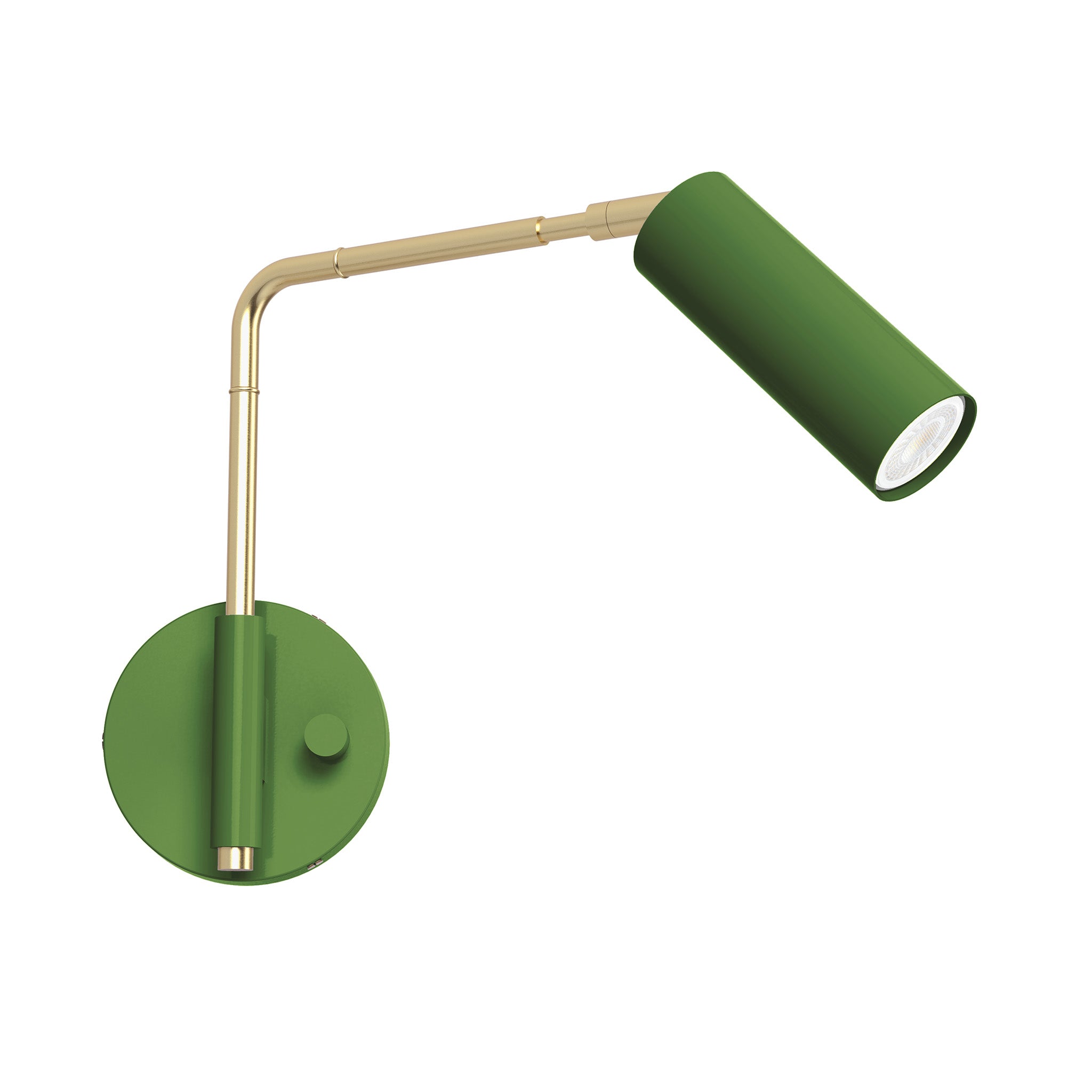 brass python green color reader swing arm sconce - 9" arm dutton brown lighting