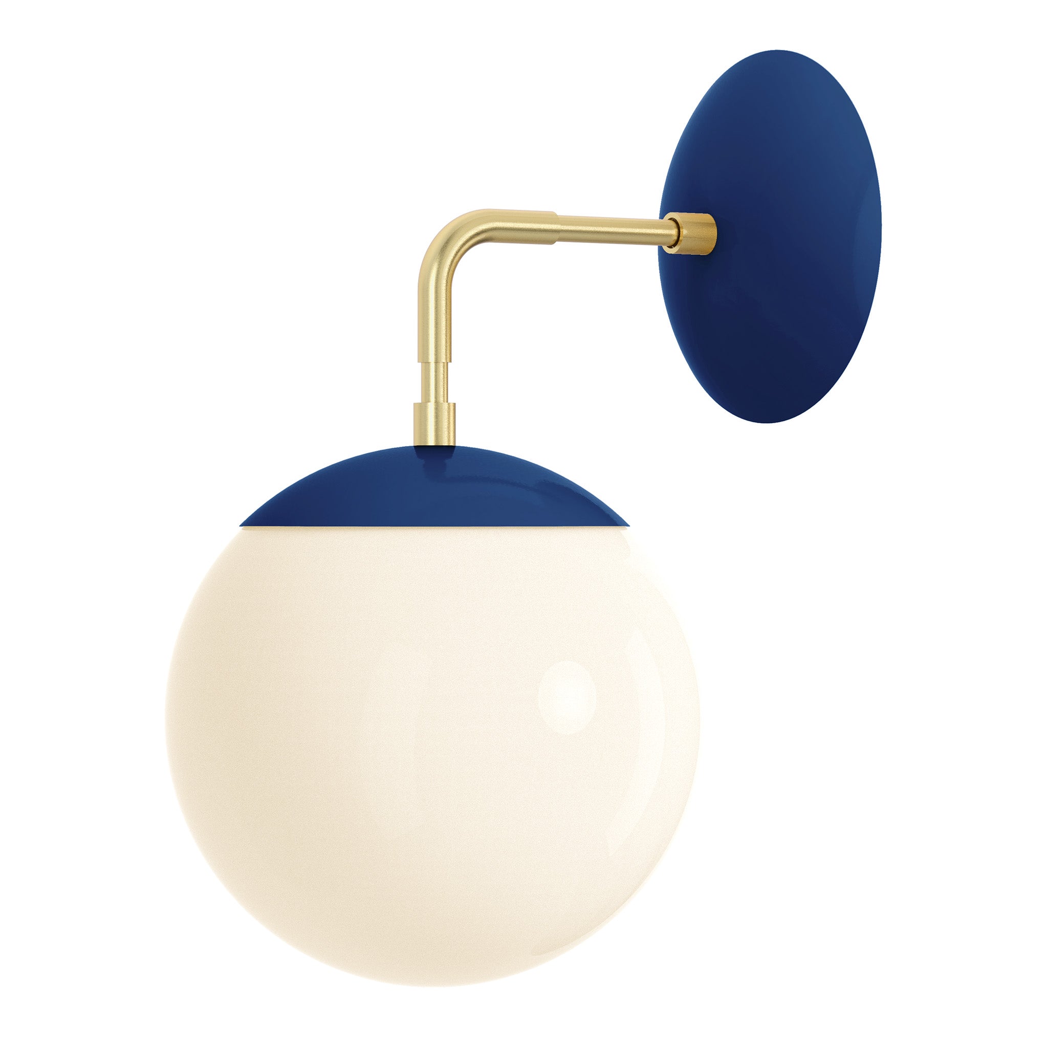 Brass and cobalt color Cap sconce 8" Dutton Brown lighting