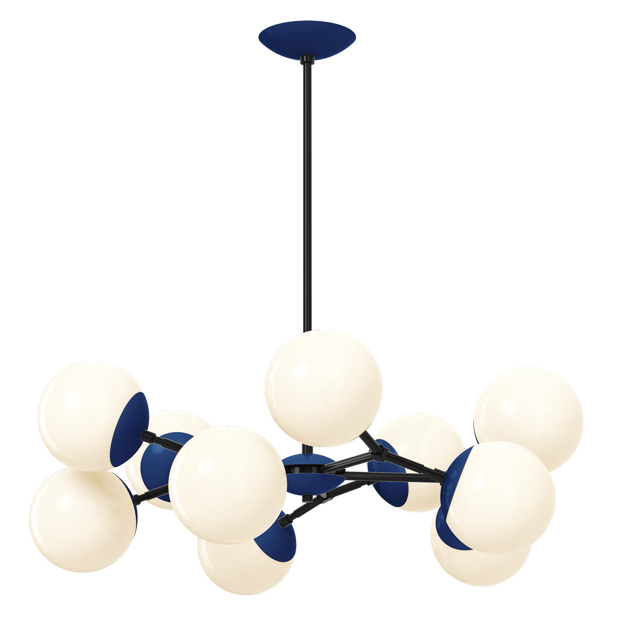 black cobalt color crown chandelier 32" dutton brown lighting