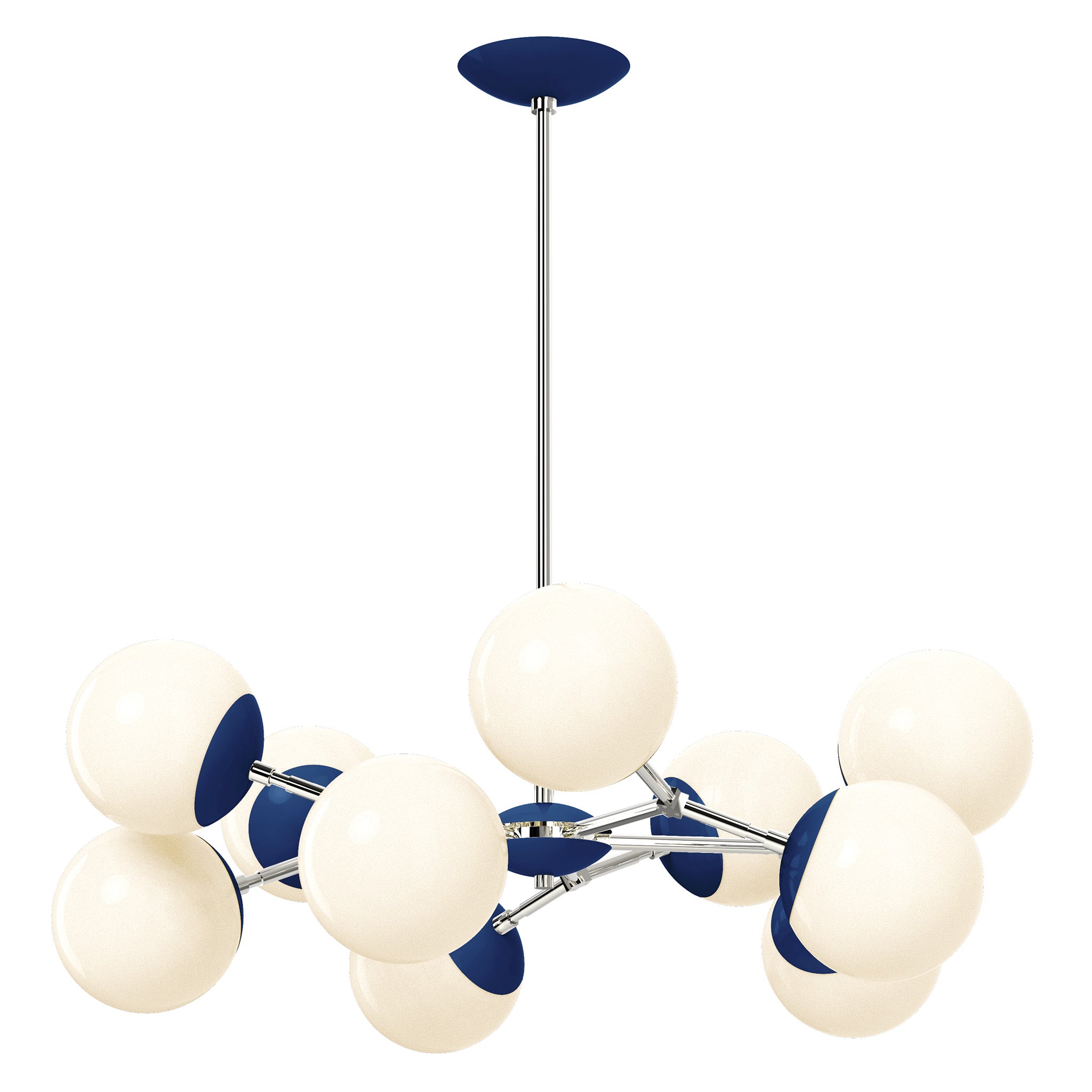 nickel cobalt color crown chandelier 32" dutton brown lighting