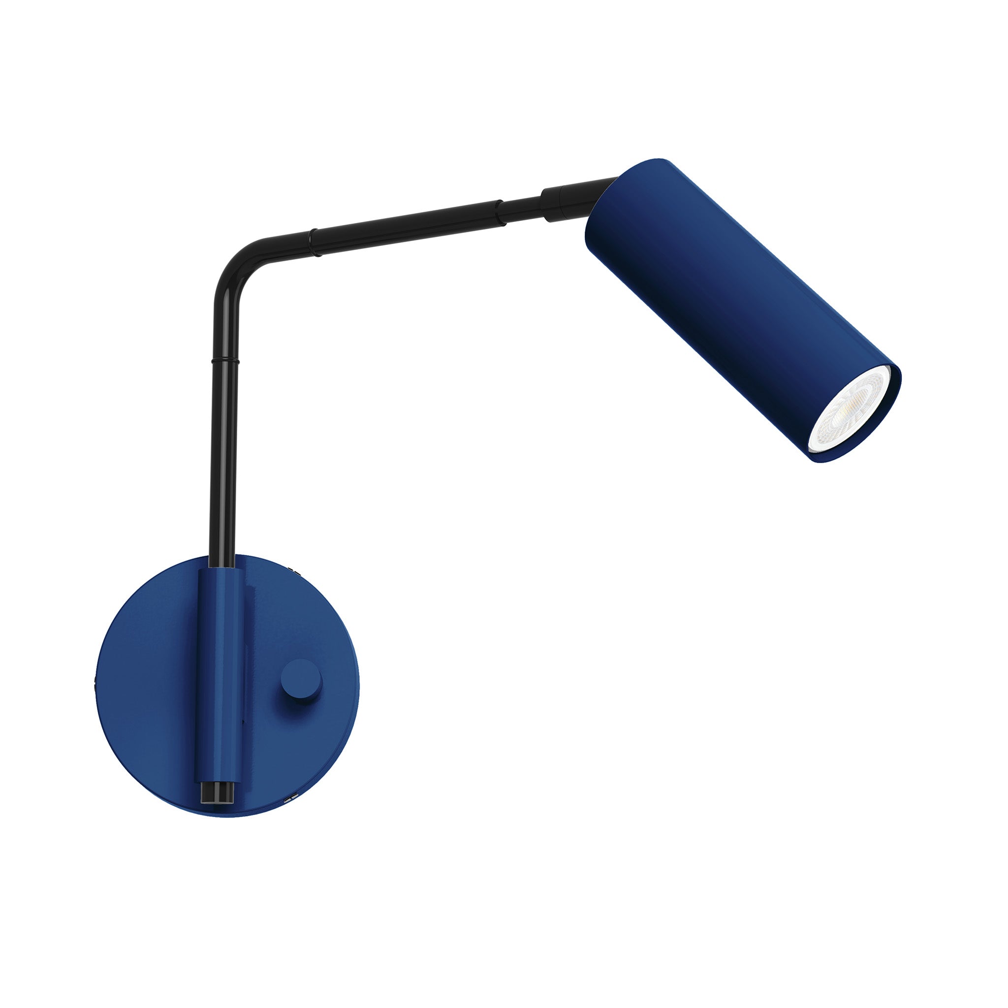 black cobalt color reader swing arm sconce - 9" arm dutton brown lighting