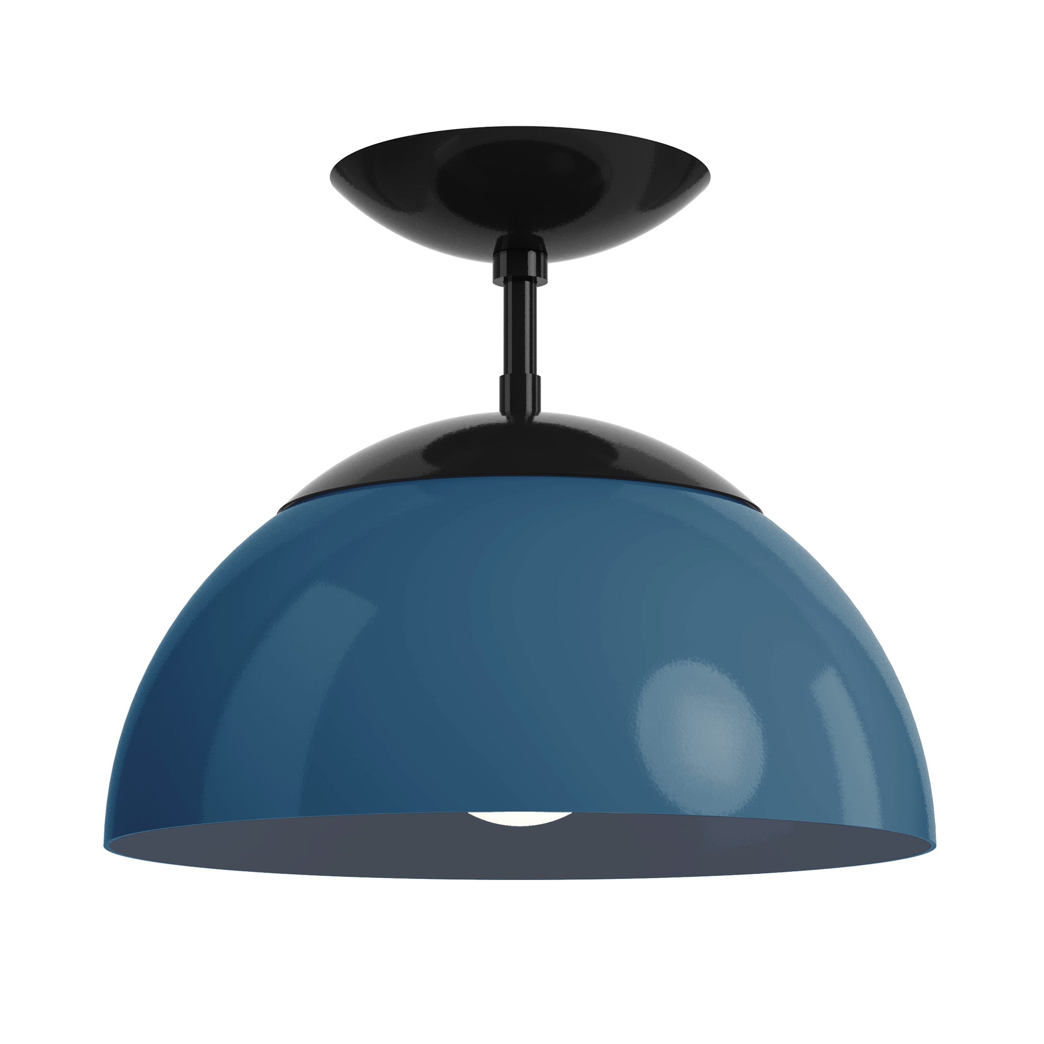 black slate blue color cadbury flush mount 12" dutton brown lighting